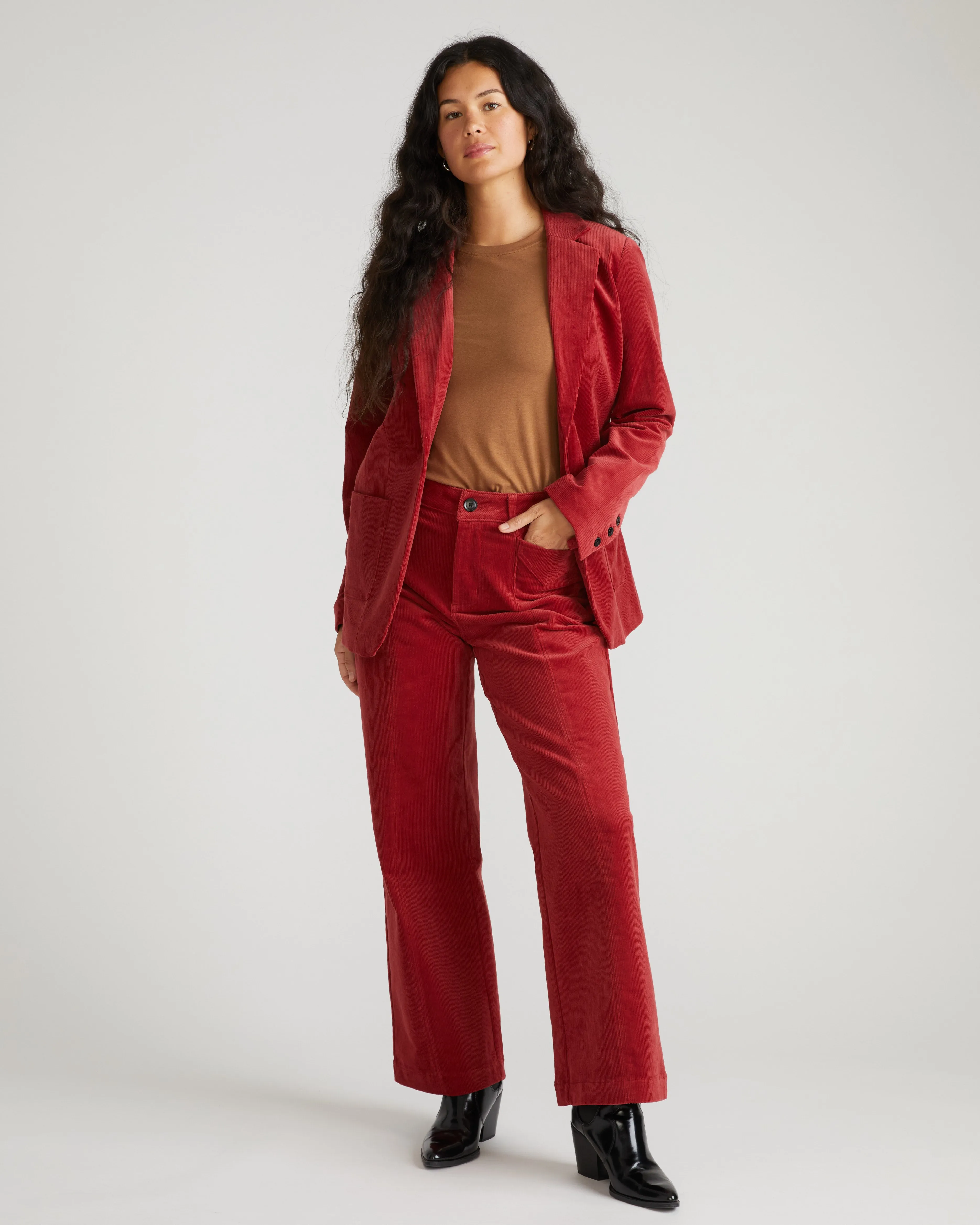 Camila Wide Leg Corduroy Pants - Autumnal Red sold by Universal Standard product image thumbnail 3