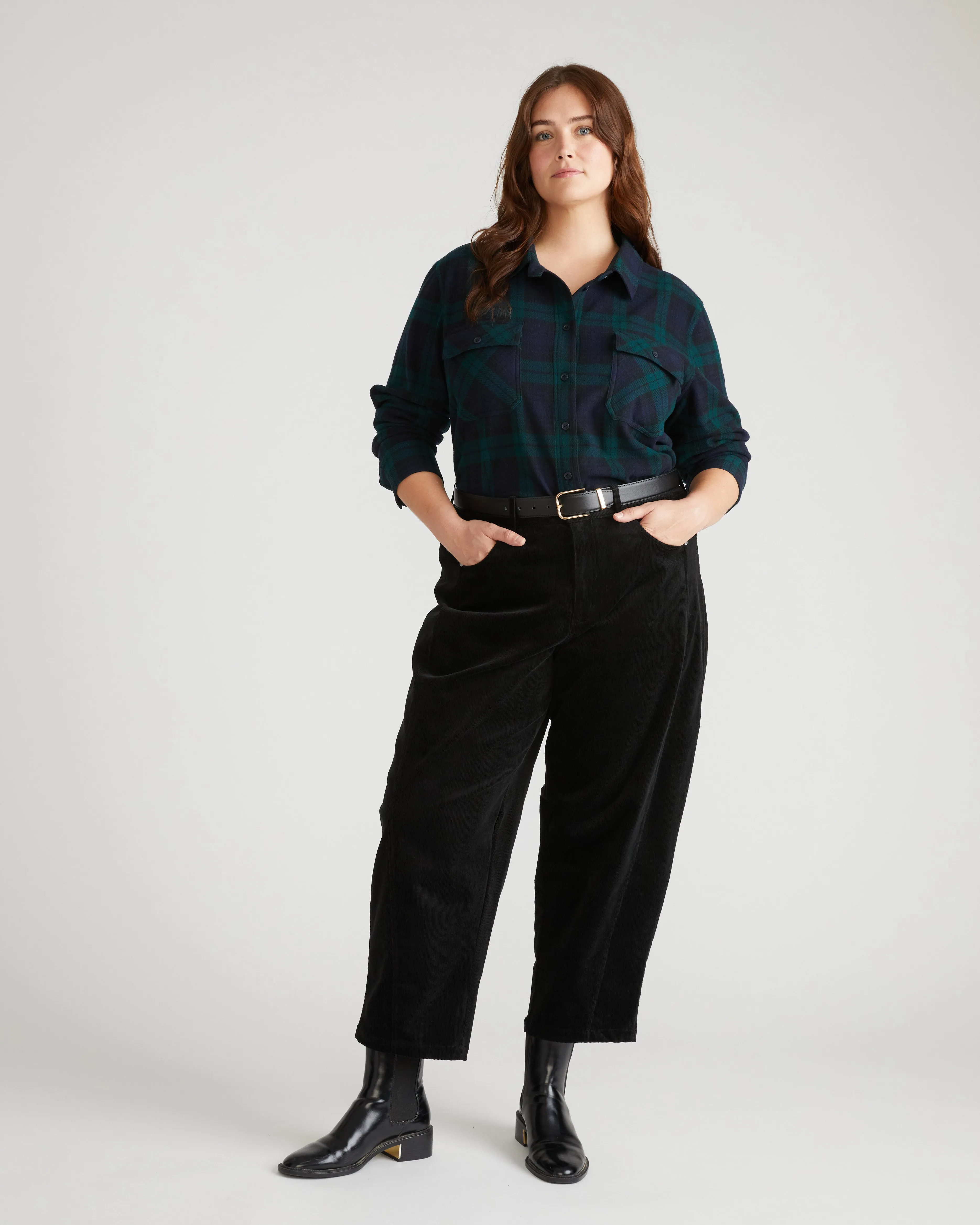 Dakota Twisted Leg Corduroy Pants - Black sold by Universal Standard