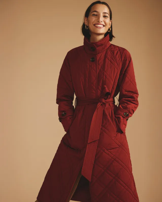 Nehra Quilted Coat - Autumnal Red sold by Universal Standard