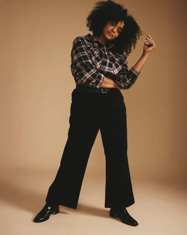 Camila Wide Leg Corduroy Pants - Black sold by Universal Standard
