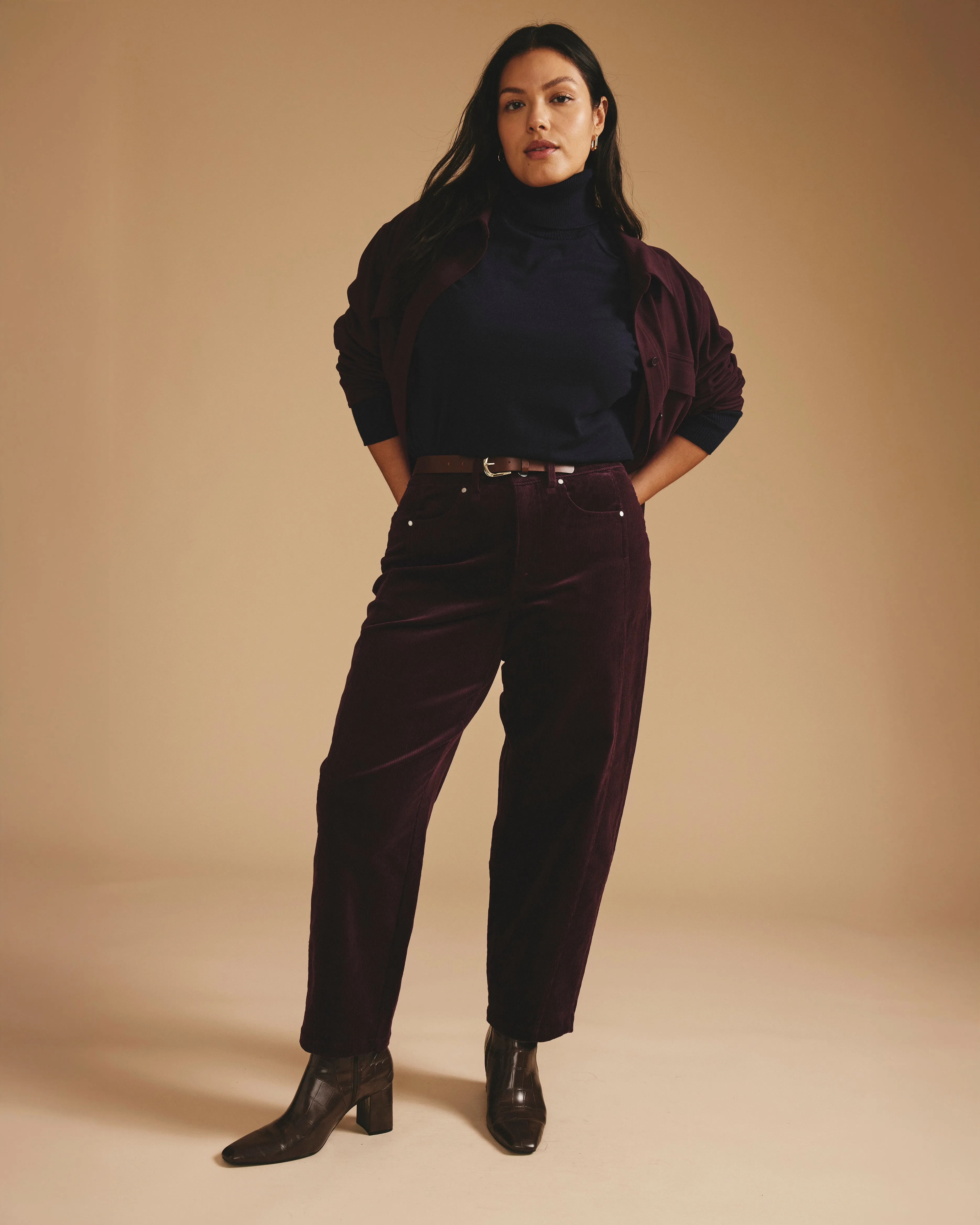 Dakota Twisted Leg Corduroy Pants - Gamay sold by Universal Standard