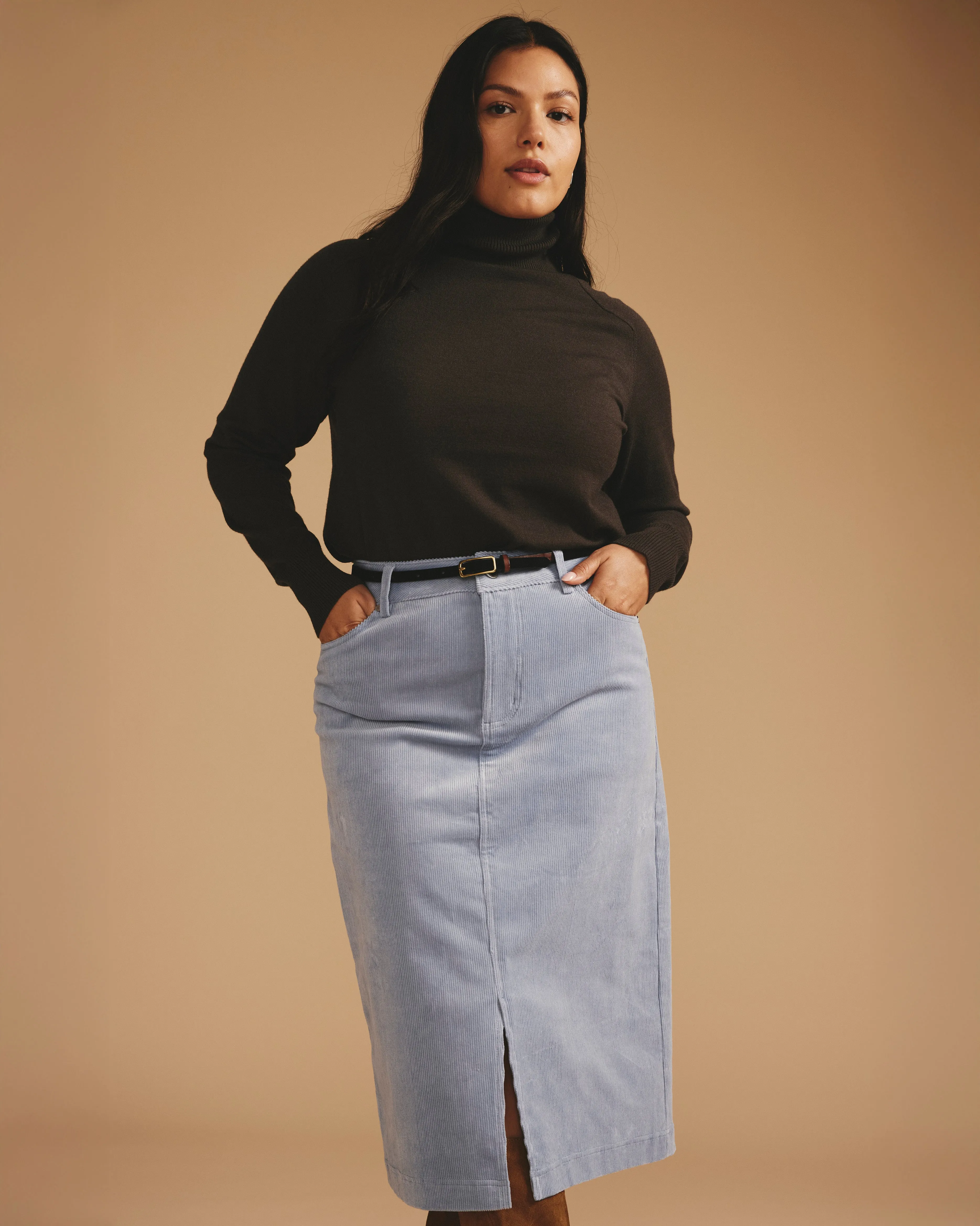 Suzi Corduroy Skirt - Washed Rain sold by Universal Standard product image thumbnail 2