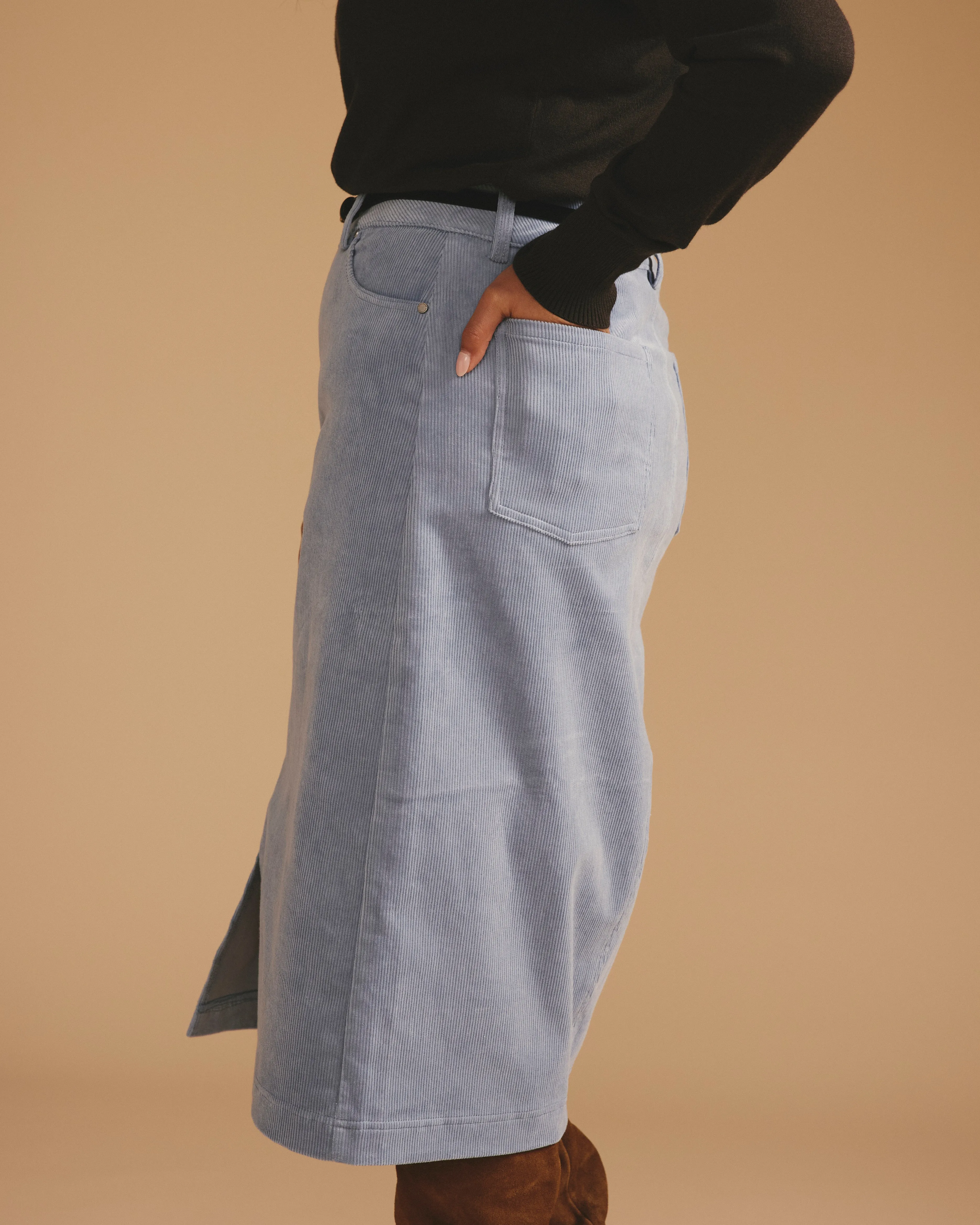 Suzi Corduroy Skirt - Washed Rain sold by Universal Standard product image thumbnail 3