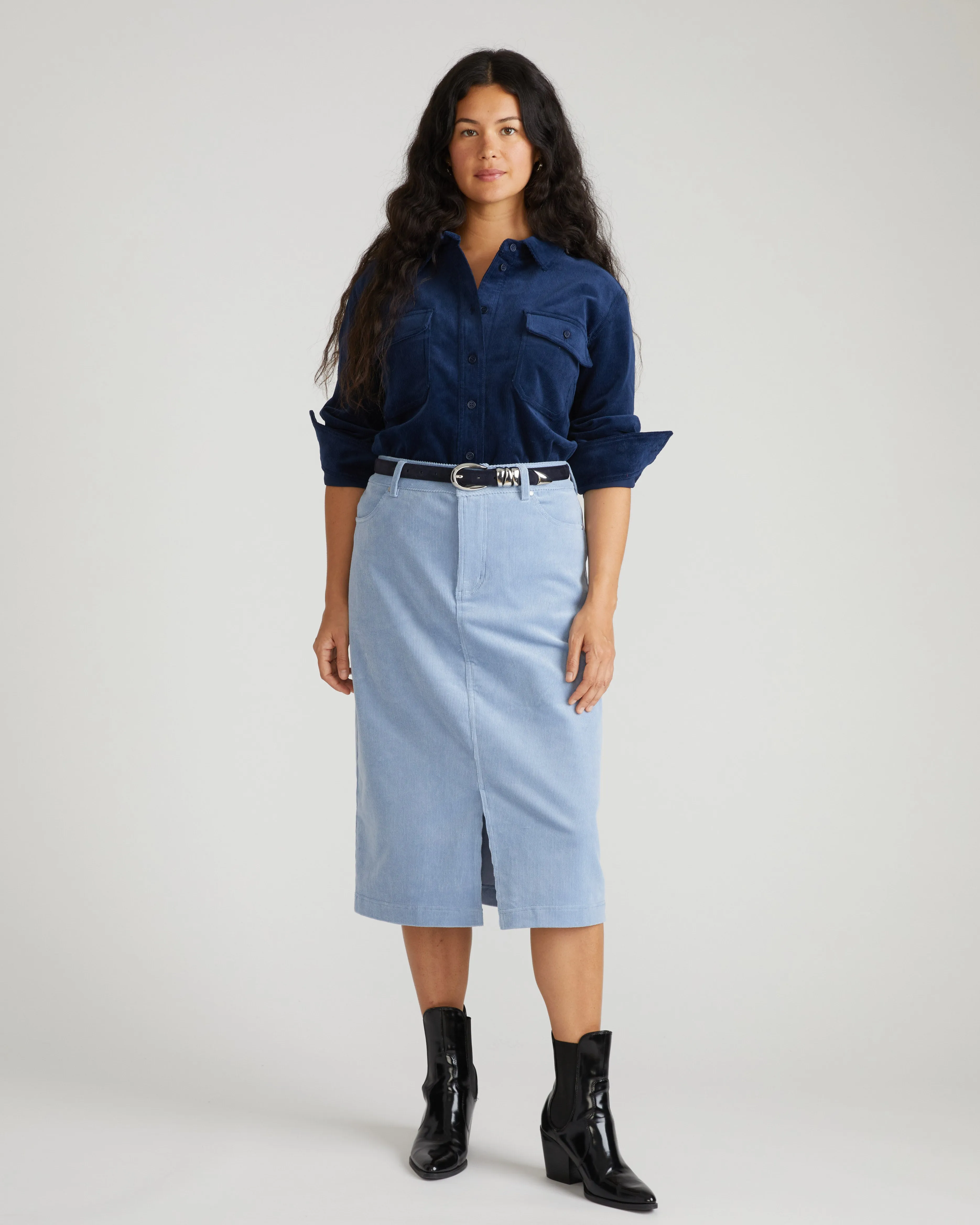 Suzi Corduroy Skirt - Washed Rain sold by Universal Standard product image thumbnail 5