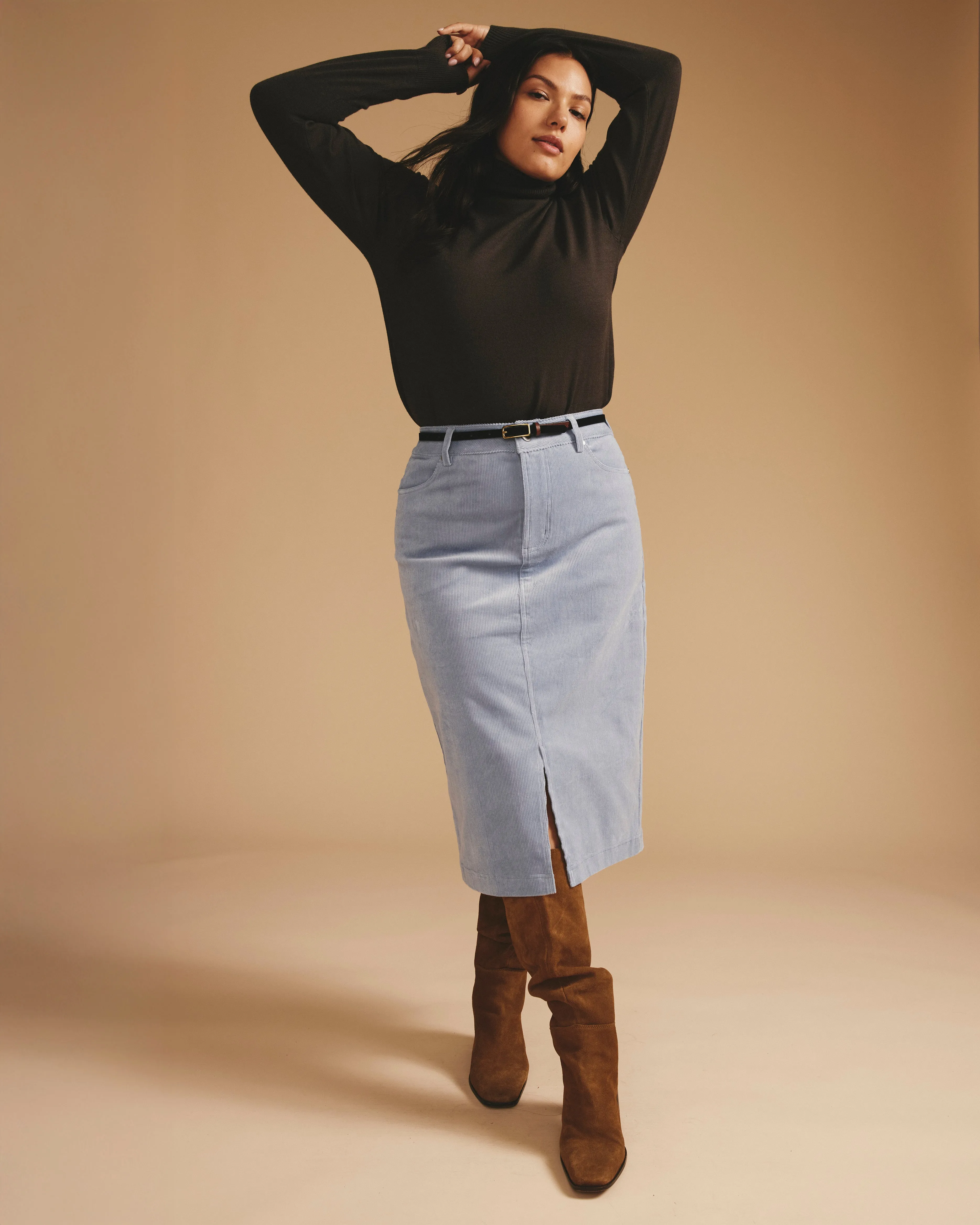 Suzi Corduroy Skirt - Washed Rain sold by Universal Standard