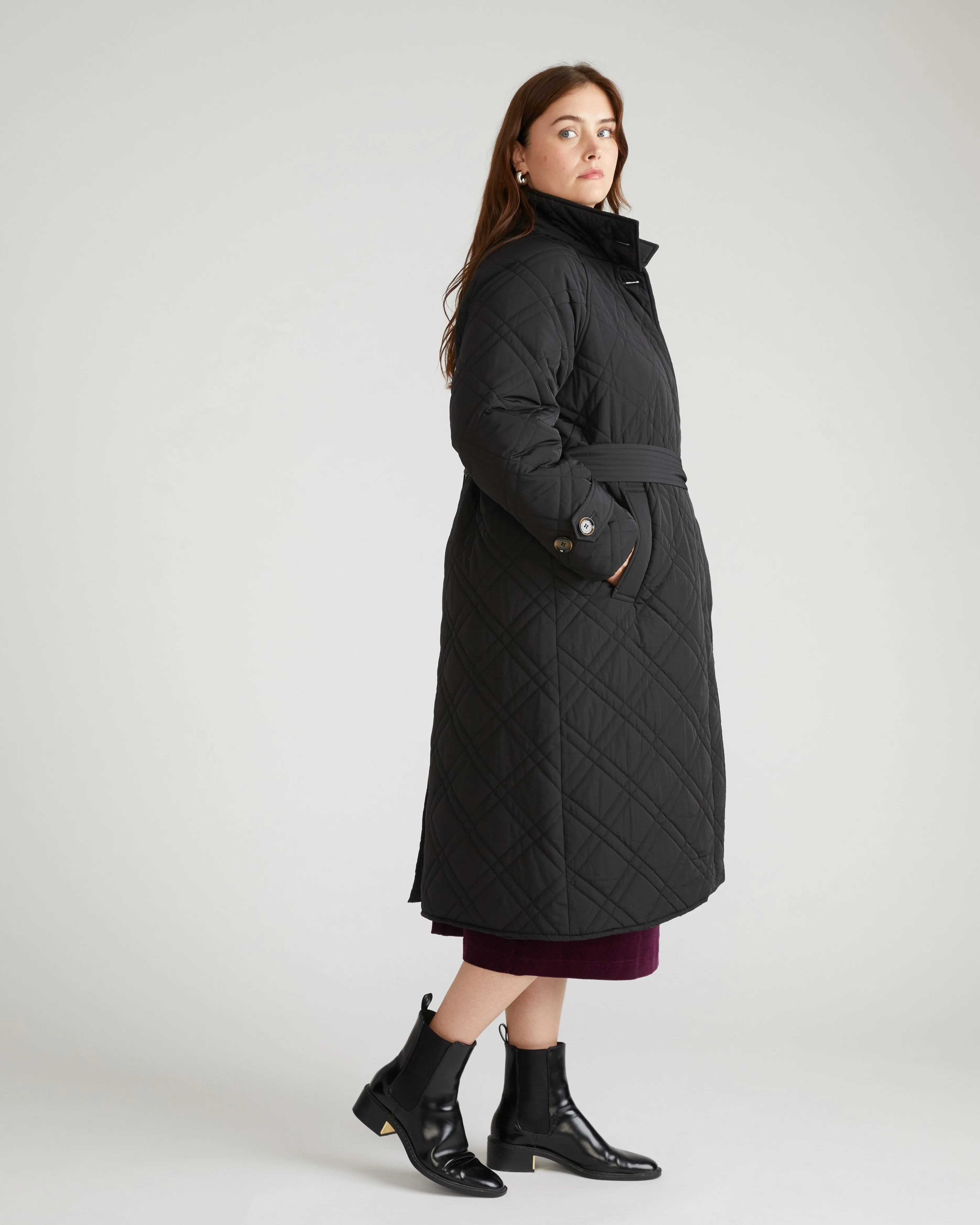 Nehra Quilted Coat - Black sold by Universal Standard product image thumbnail 3