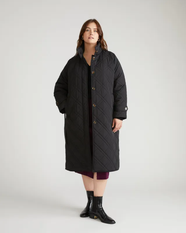 Nehra Quilted Coat - Black sold by Universal Standard