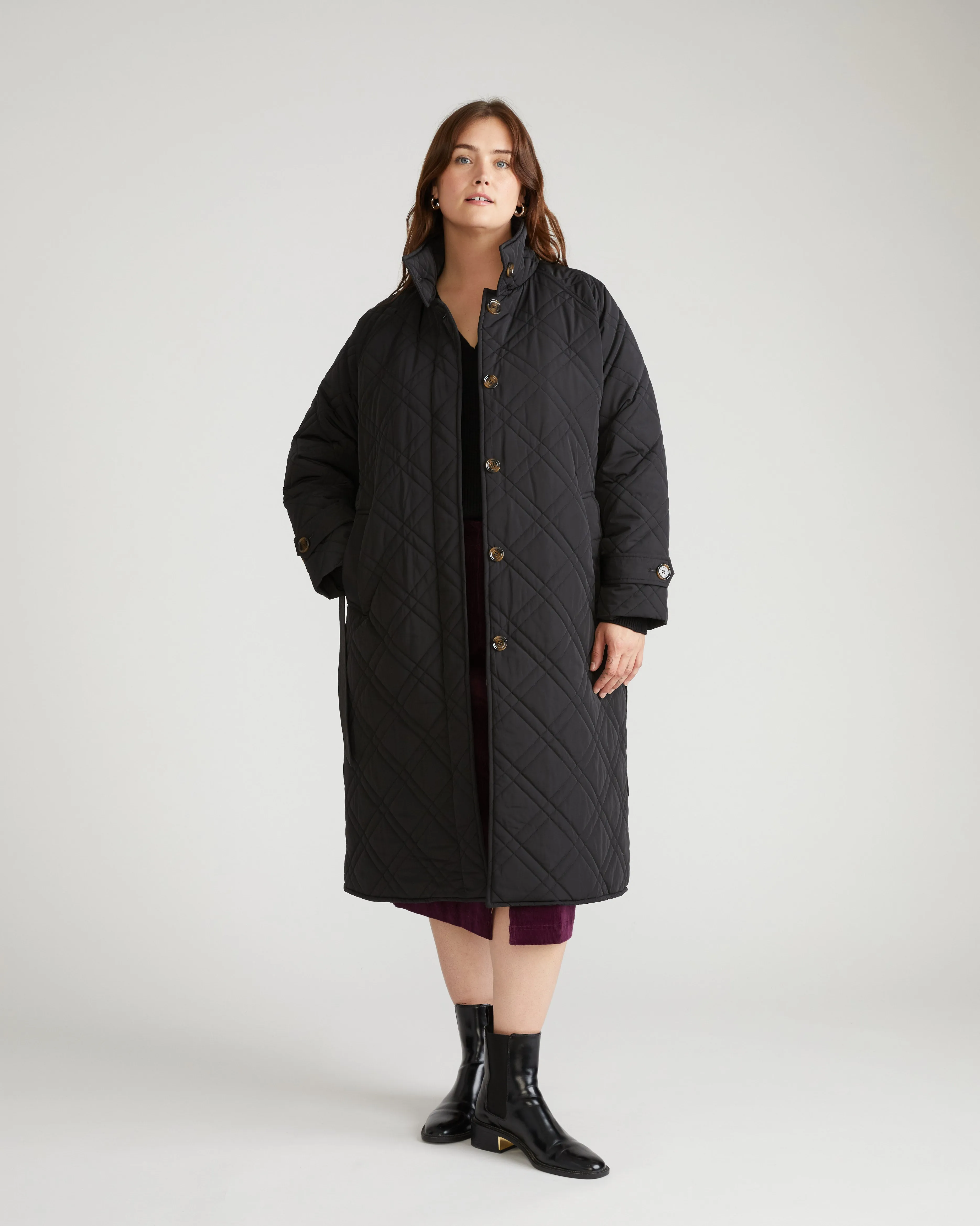 Nehra Quilted Coat - Black sold by Universal Standard