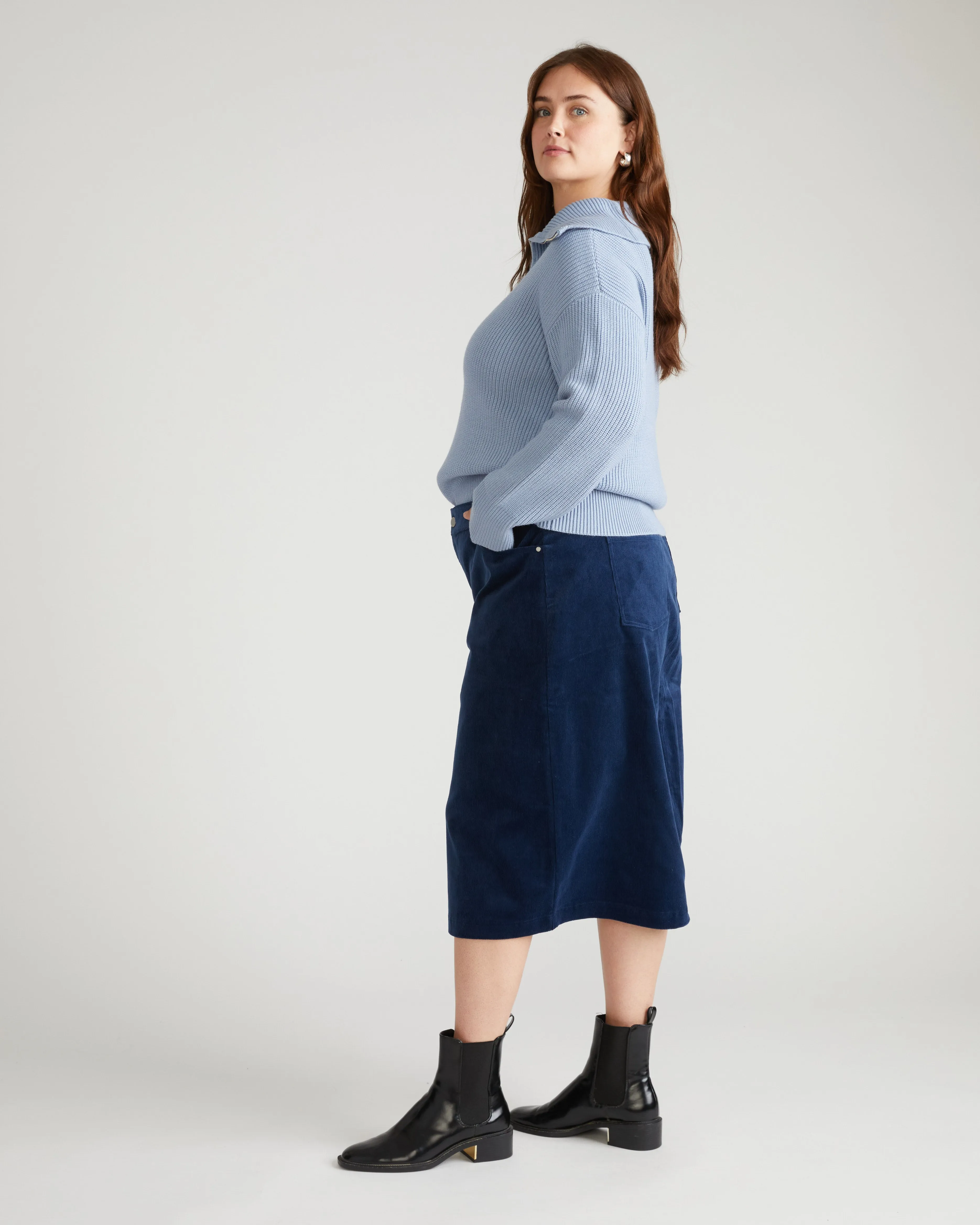 Suzi Corduroy Skirt - Pageant Blue sold by Universal Standard product image thumbnail 2