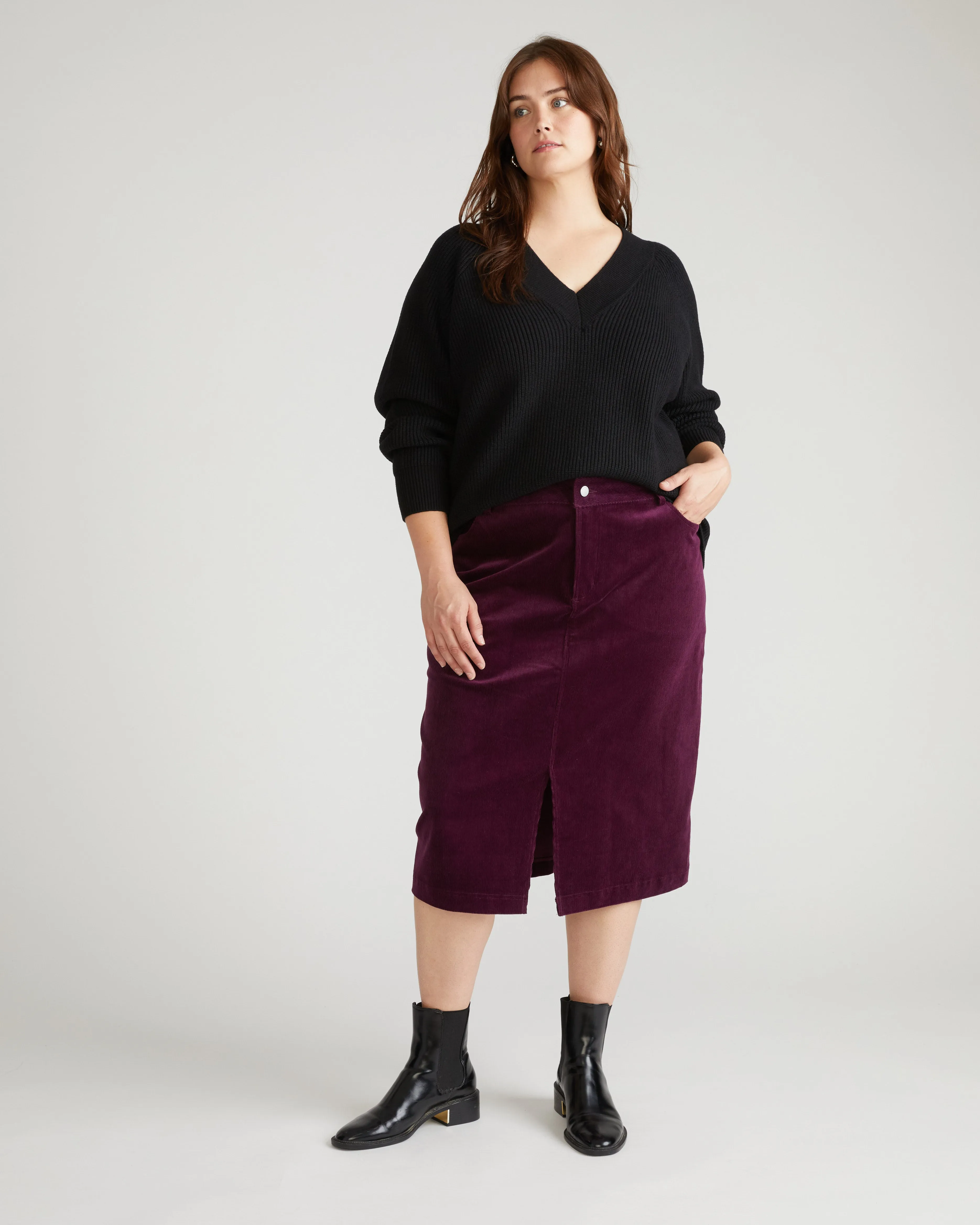 Suzi Corduroy Skirt - Gamay sold by Universal Standard product image thumbnail 2