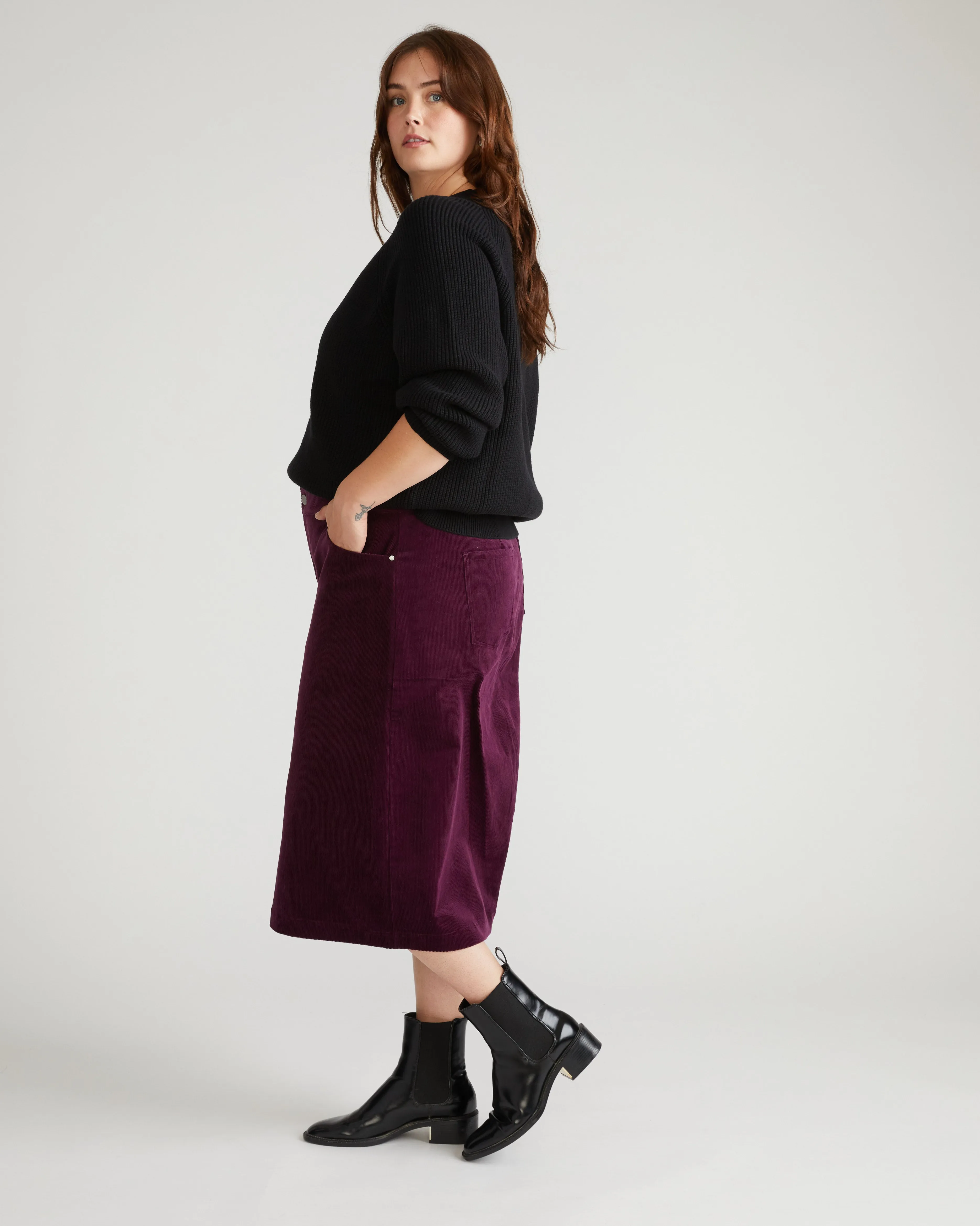 Suzi Corduroy Skirt - Gamay sold by Universal Standard product image thumbnail 3