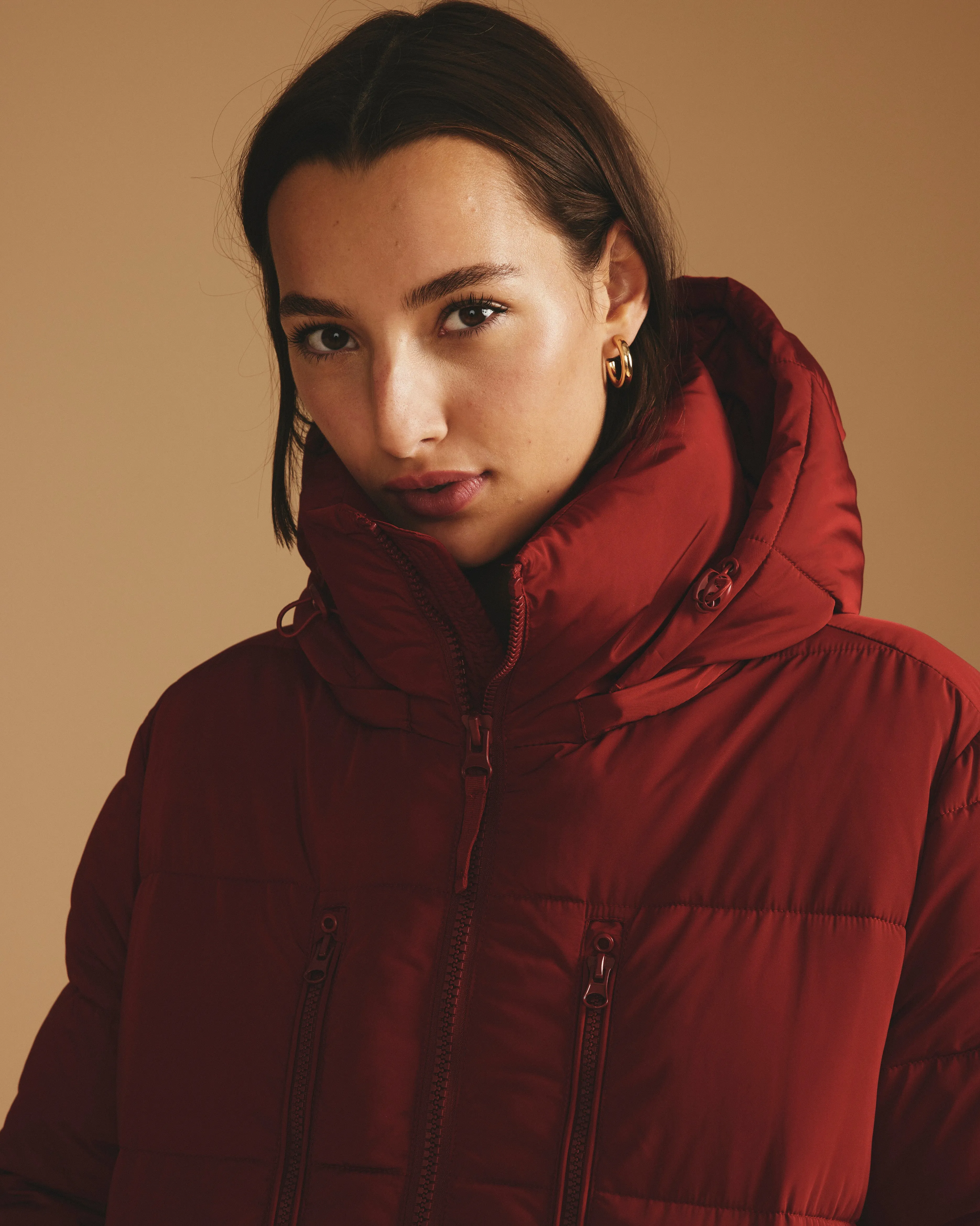 Matterhorn Mid Hooded Puffer - Autumnal Red sold by Universal Standard product image thumbnail 3