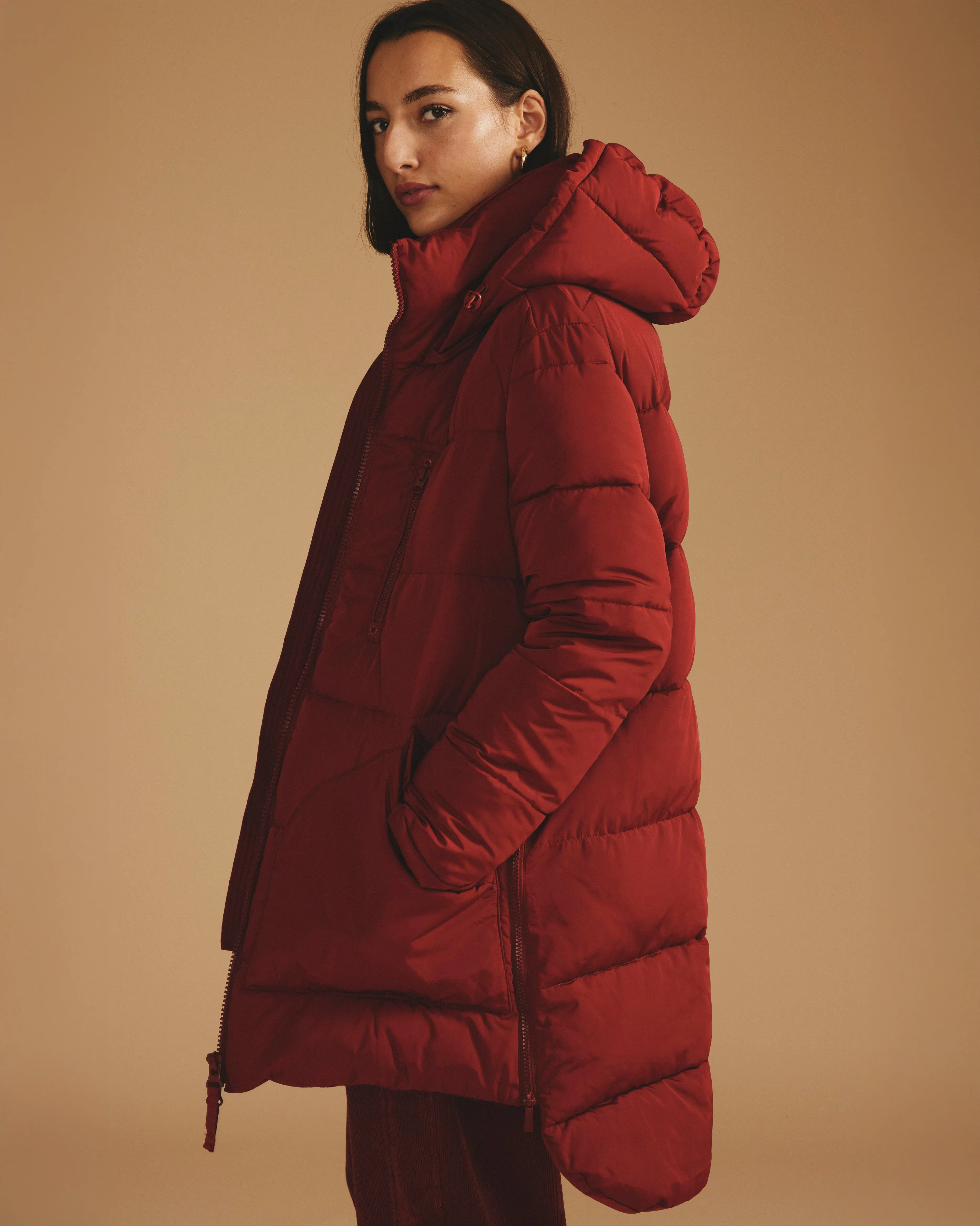 Matterhorn Mid Hooded Puffer - Autumnal Red sold by Universal Standard product image thumbnail 4
