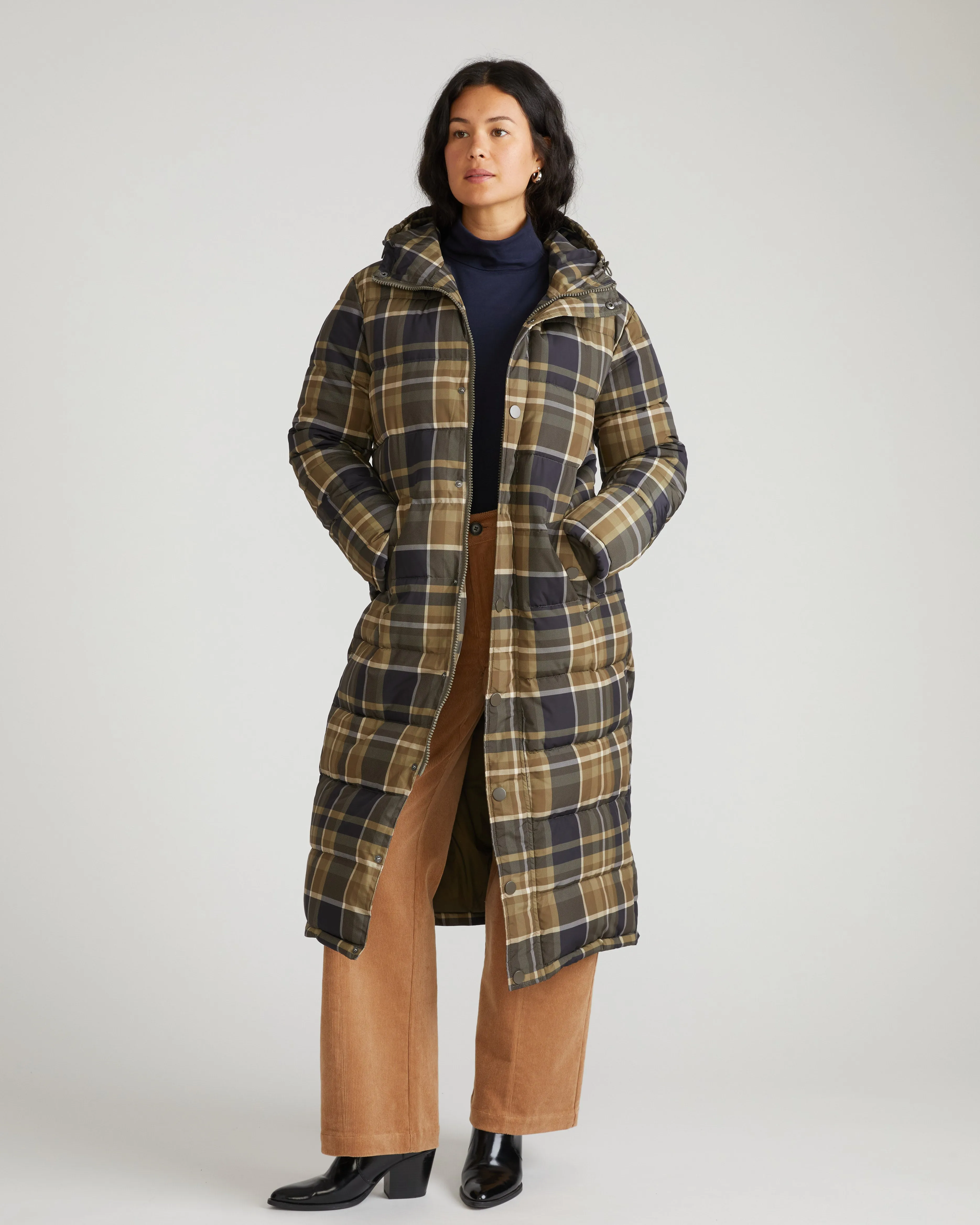 Everest Long Hooded Puffer 2 - Scottish Breakfast Plaid sold by Universal Standard product image thumbnail 2