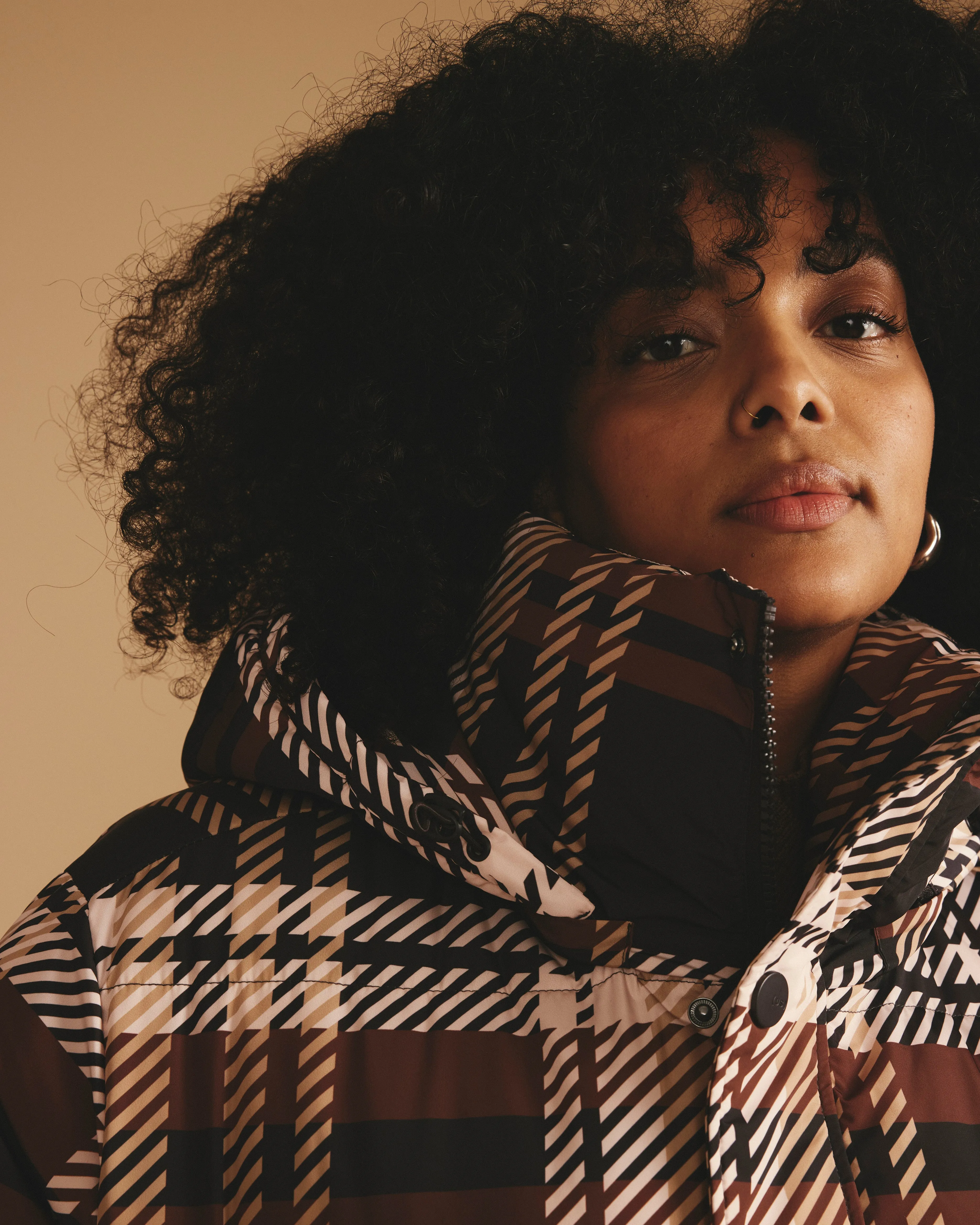 Rainier Short Hooded Puffer - Brindle Chai sold by Universal Standard product image thumbnail 2