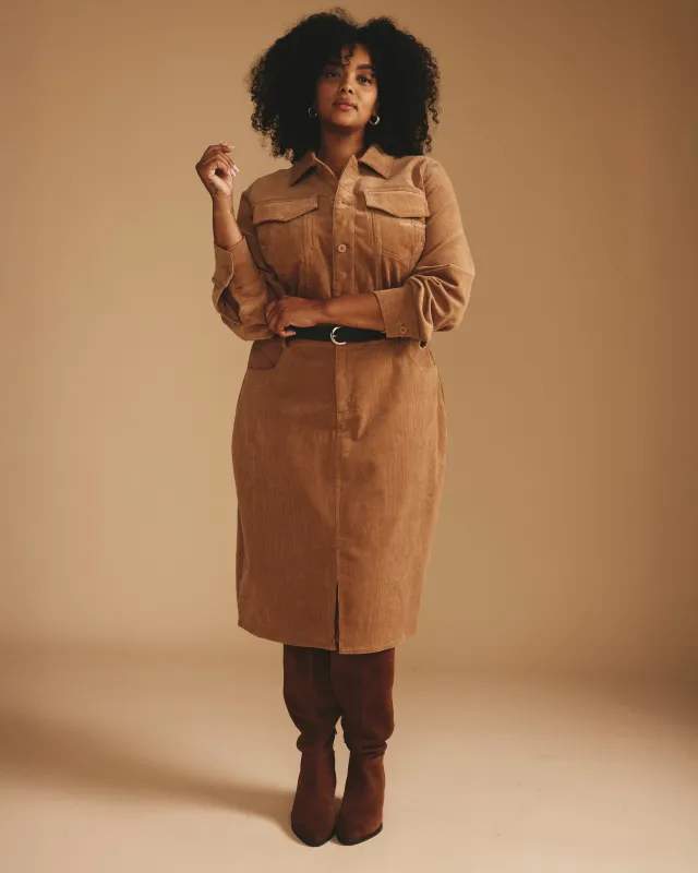 Dakota Corduroy Dress - Classic Camel sold by Universal Standard