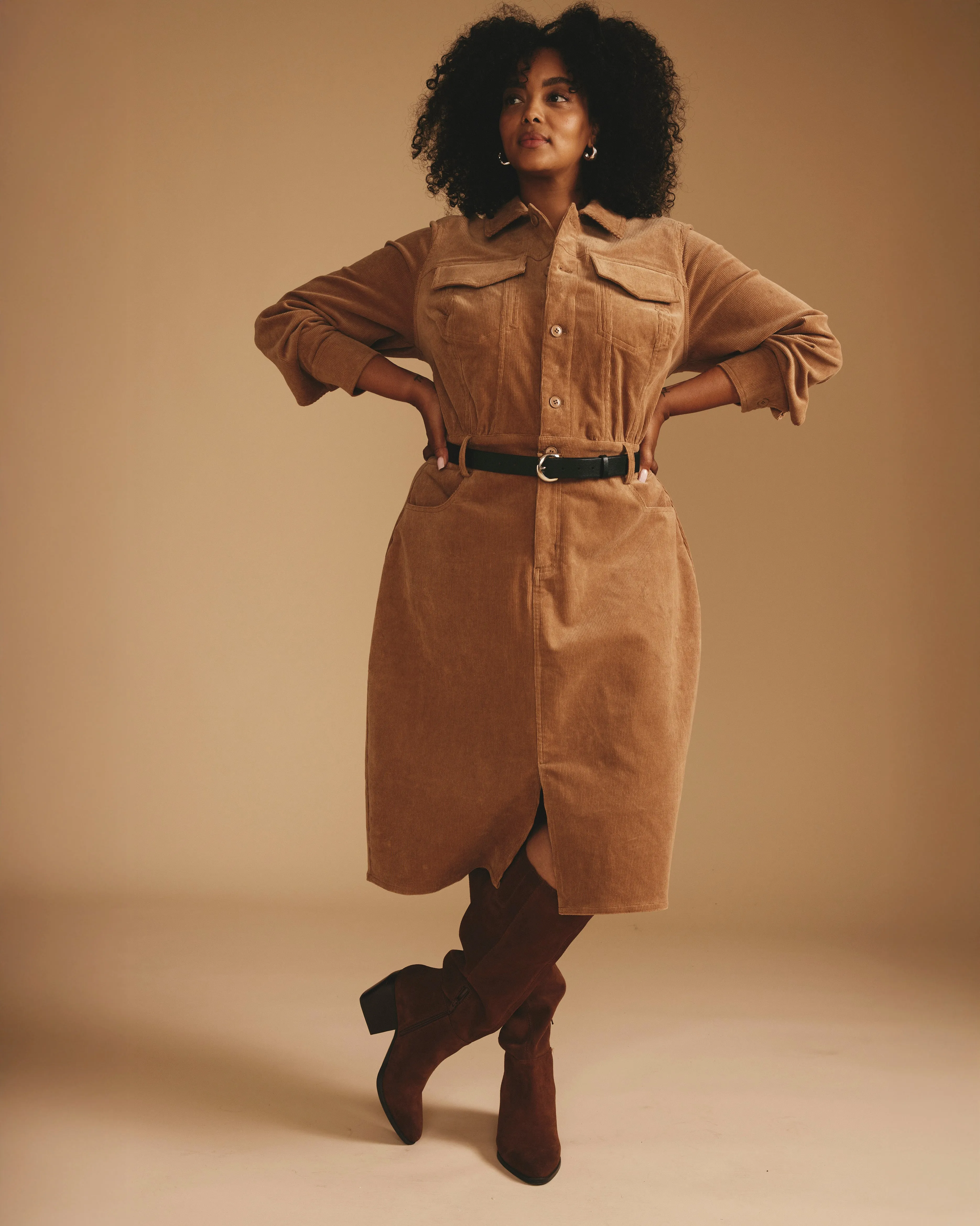 Dakota Corduroy Dress - Classic Camel sold by Universal Standard product image thumbnail 3