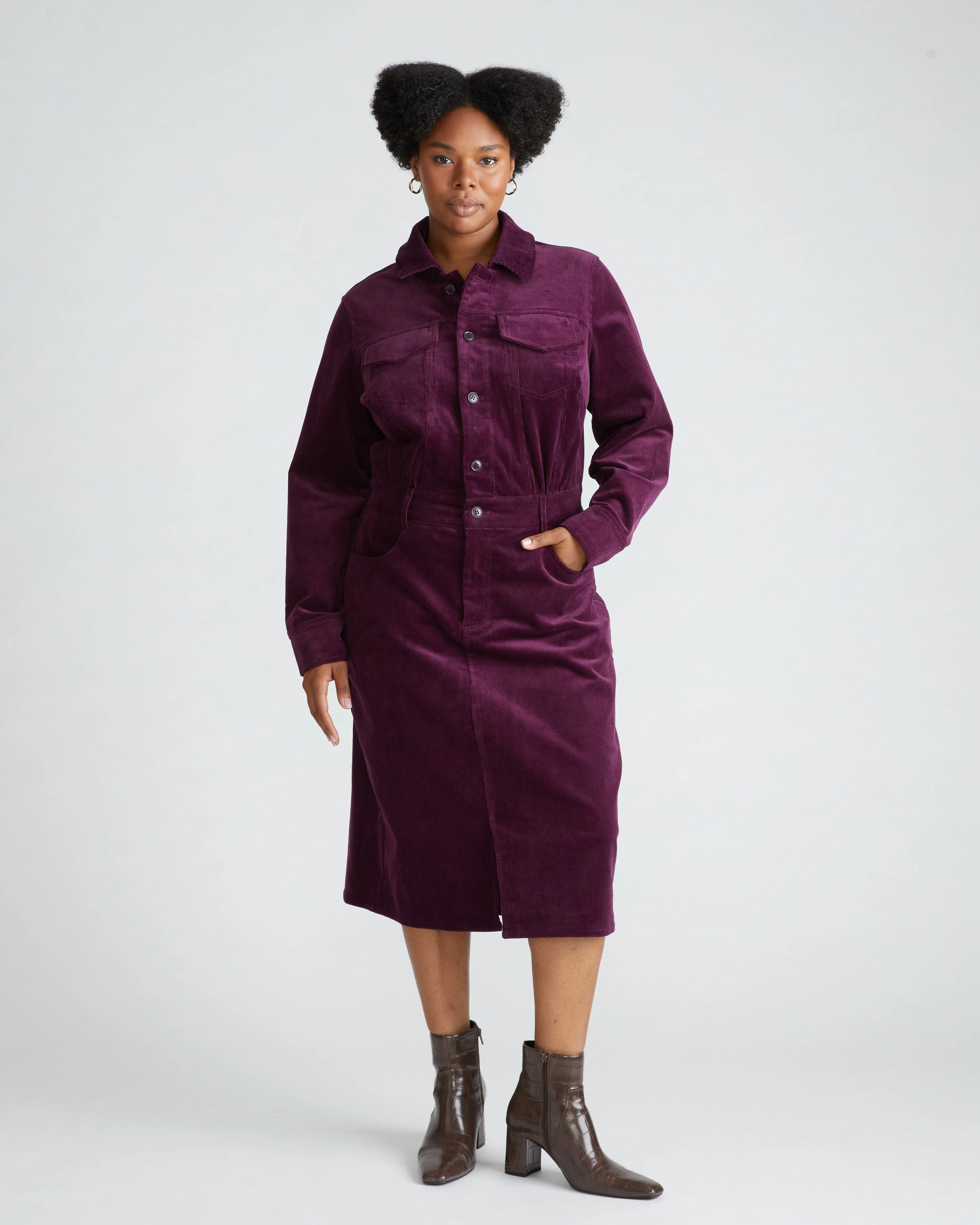 Dakota Corduroy Dress - Gamay sold by Universal Standard product image thumbnail 2