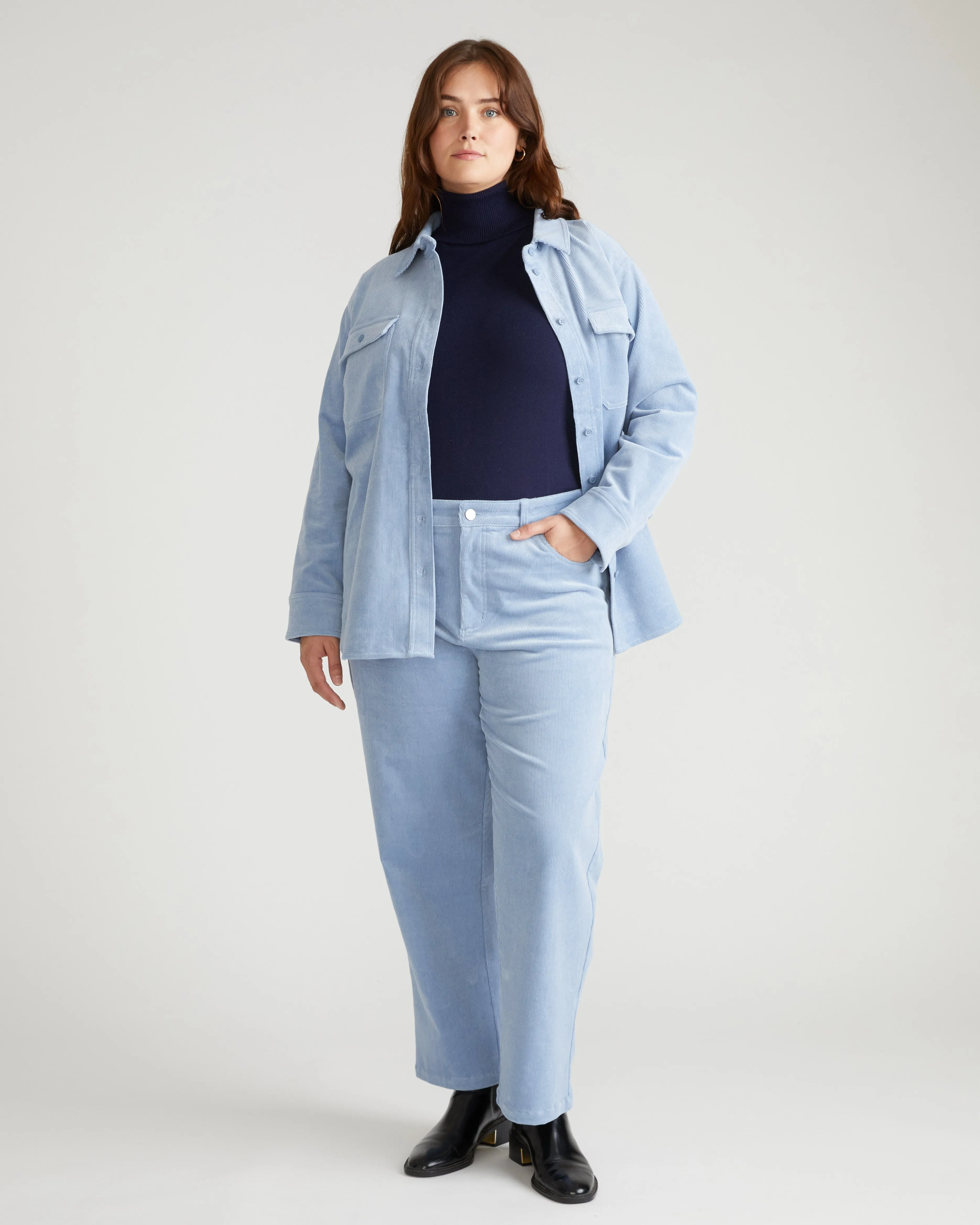 Cassidy High Rise Straight Corduroy Pants - Washed Rain sold by Universal Standard product image thumbnail 2