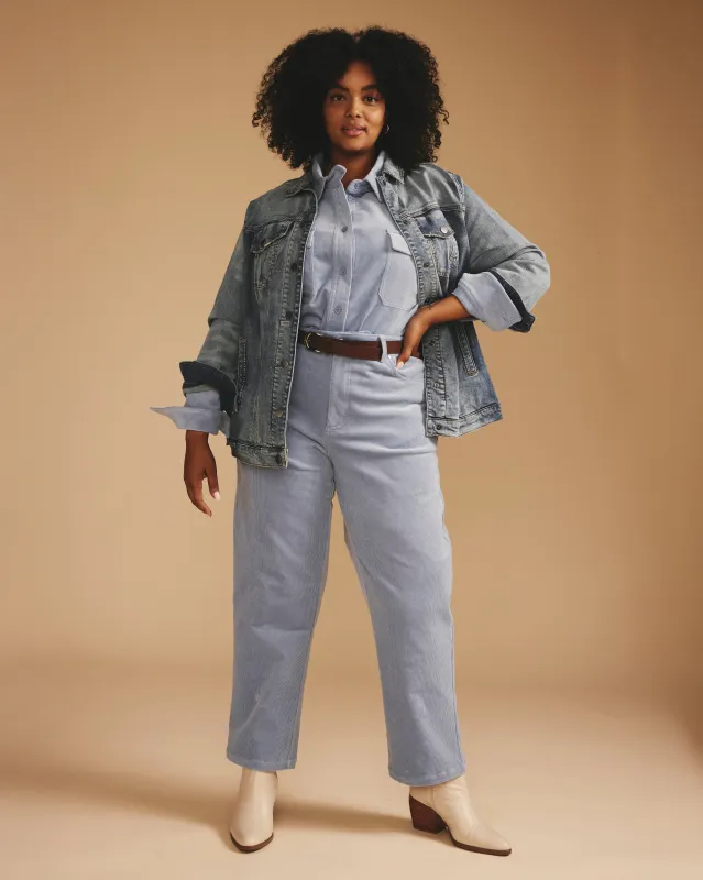 Cassidy High Rise Straight Corduroy Pants - Washed Rain sold by Universal Standard