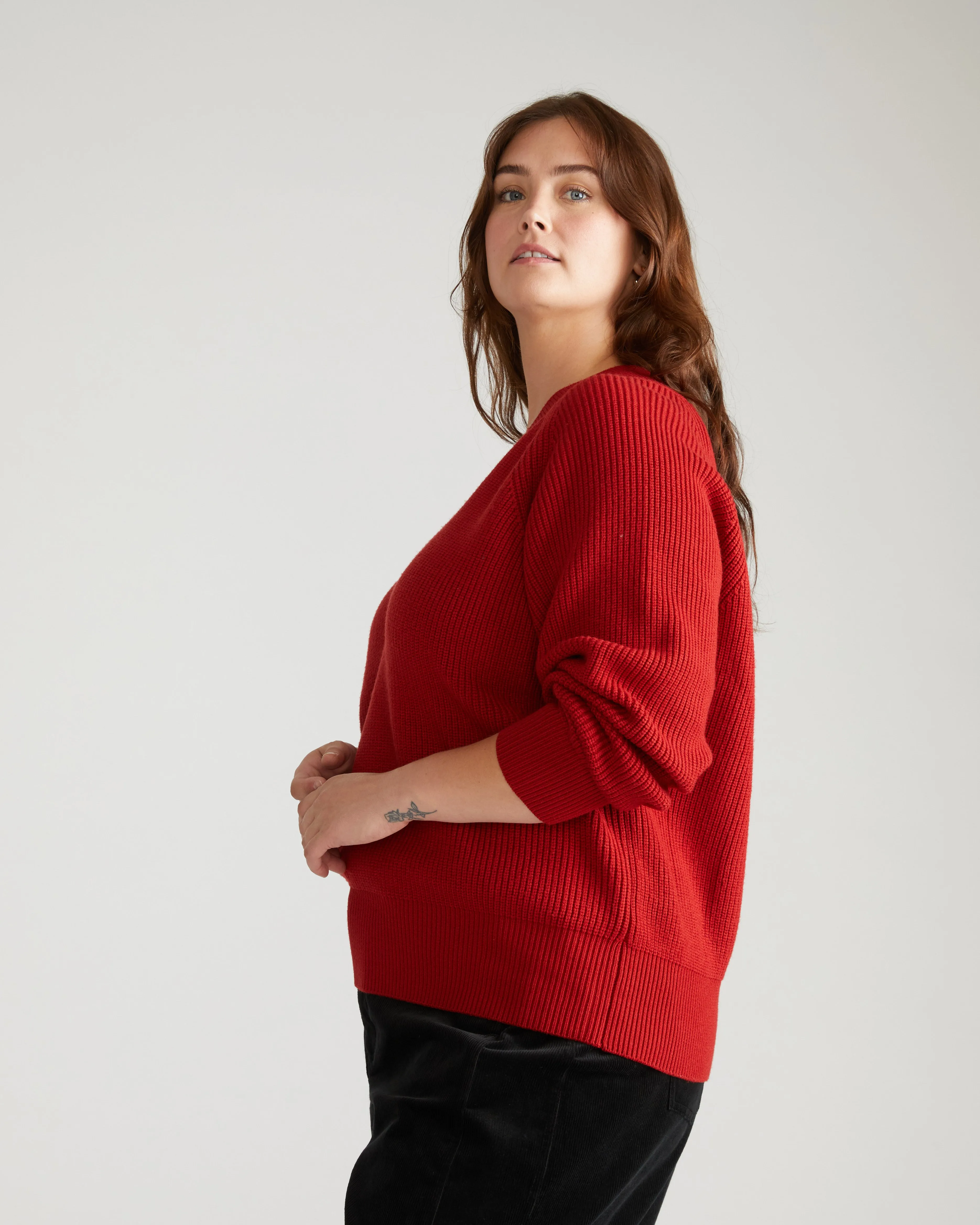 Tori V Neck Sweater - Autumnal Red sold by Universal Standard product image thumbnail 5