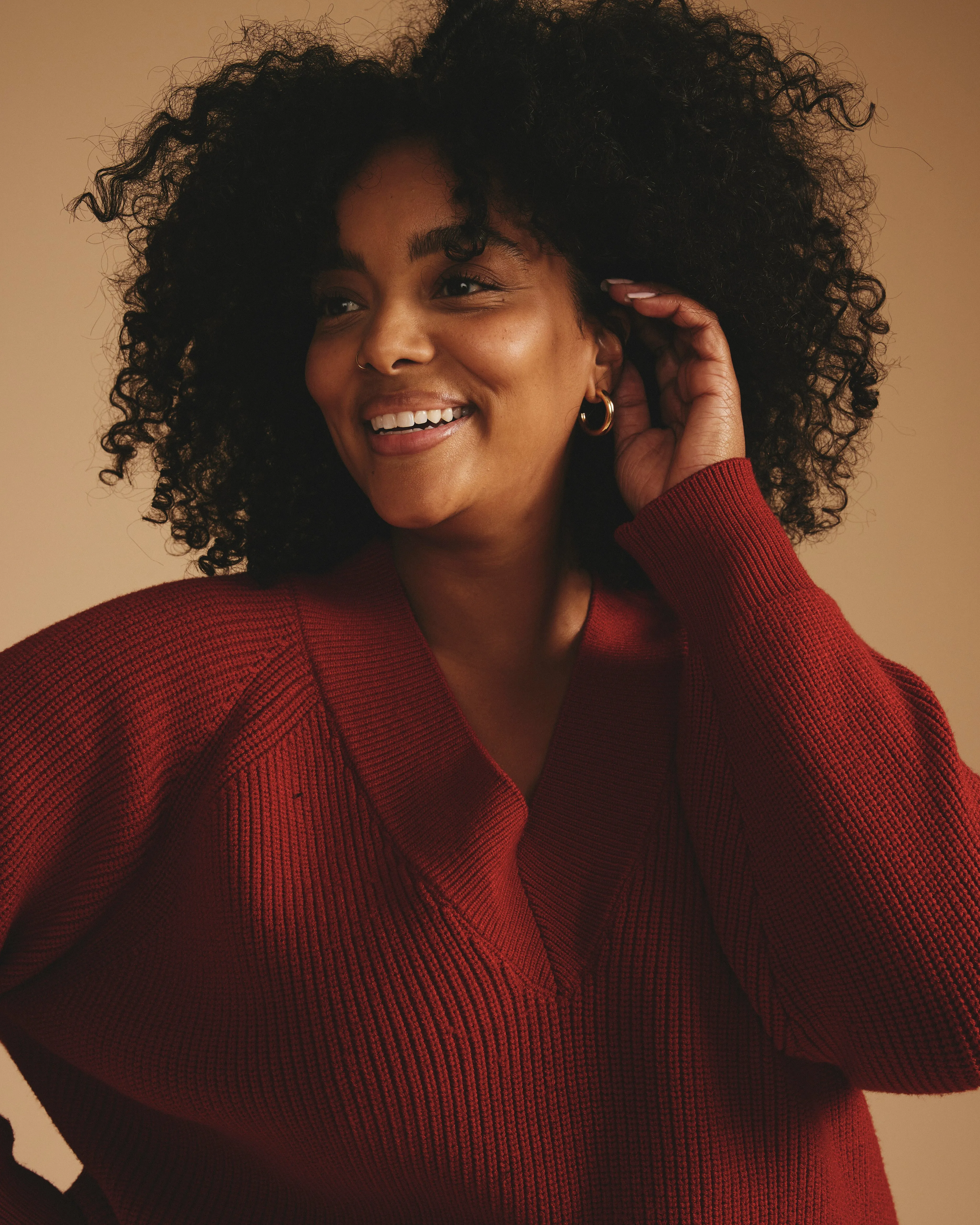 Tori V Neck Sweater - Autumnal Red sold by Universal Standard product image thumbnail 3