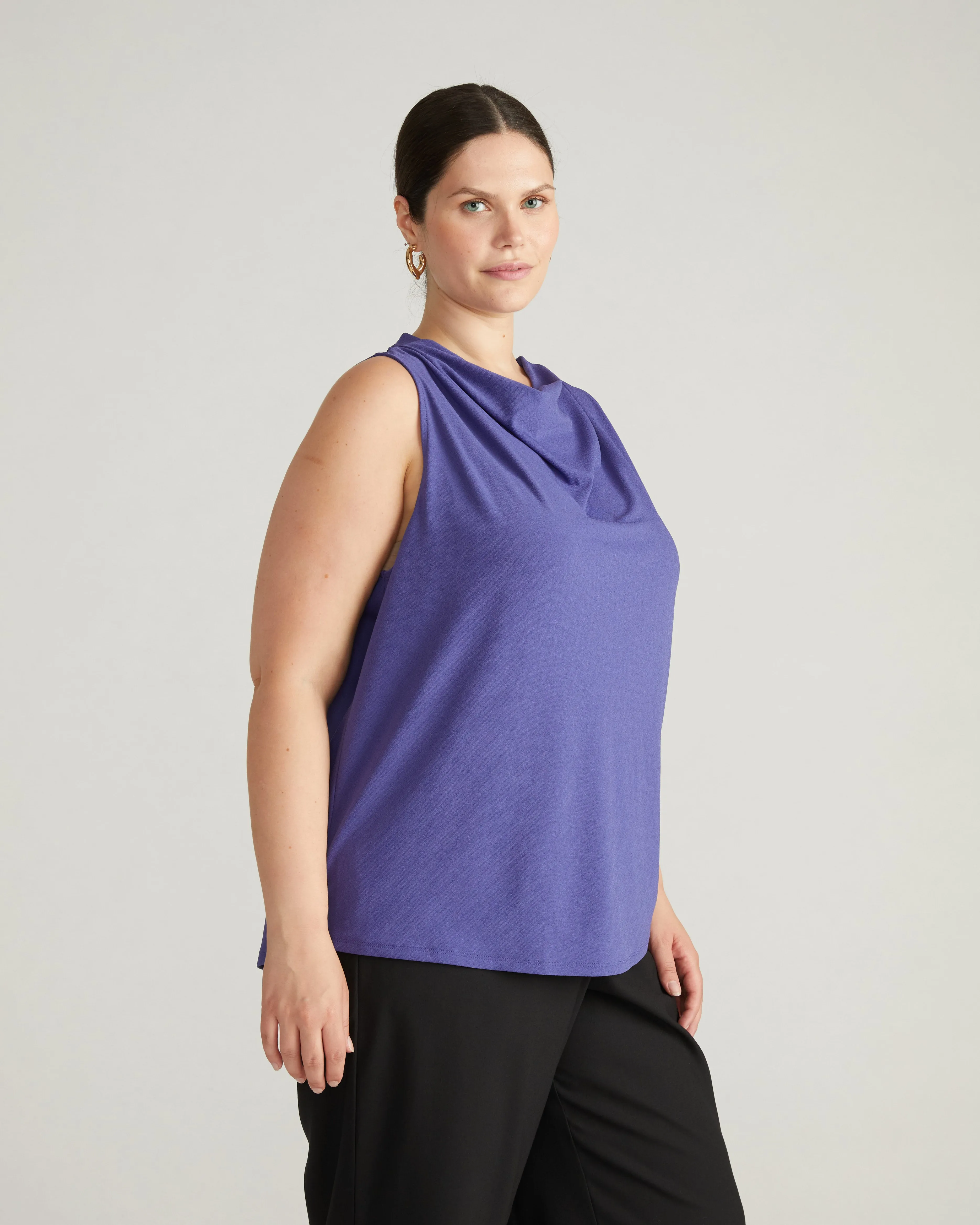 Crepe Jersey Cowl Tank Blouse - Cuban Lily sold by Universal Standard product image thumbnail 2