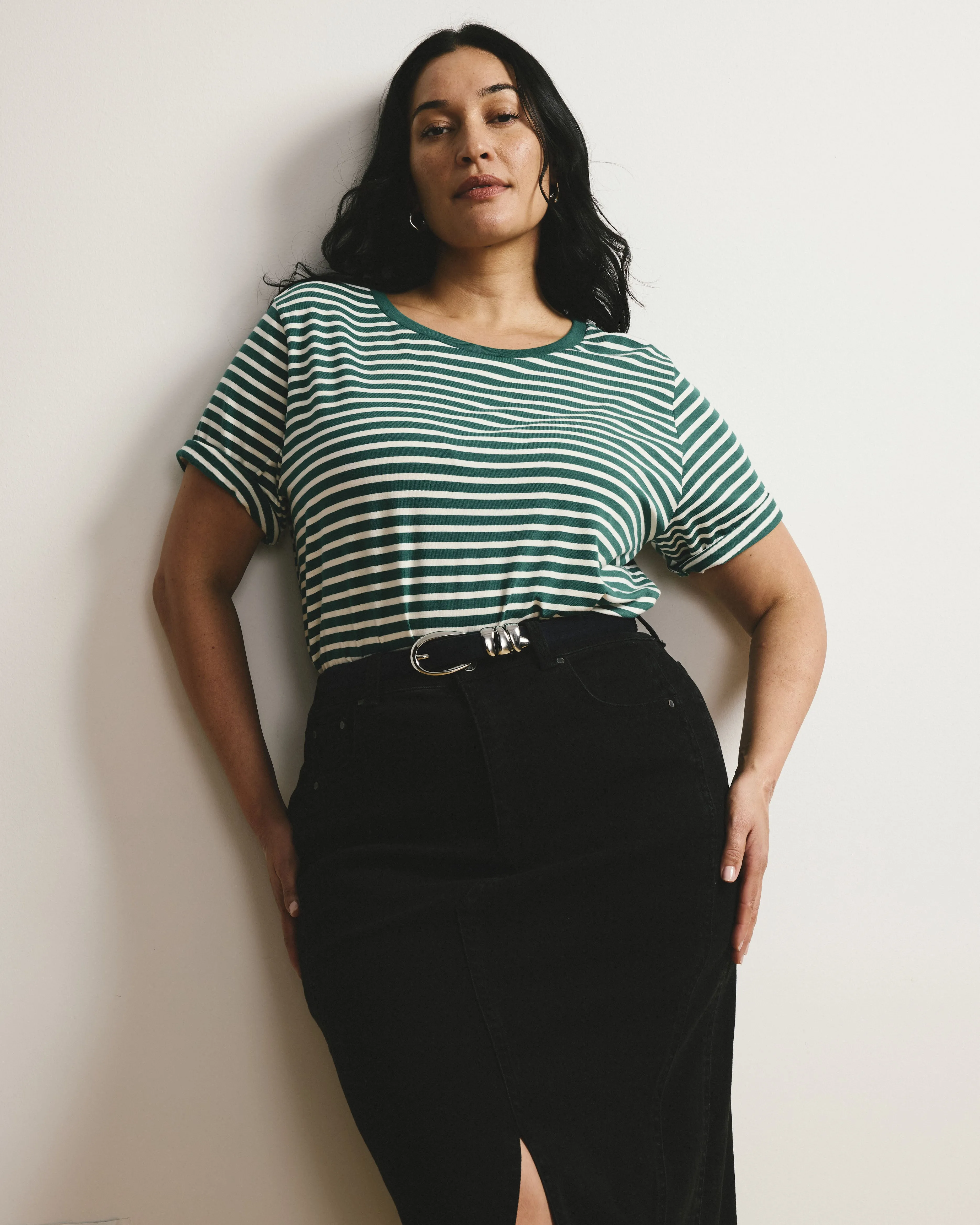 Tee Rex - Aventurine/Ecru Stripe sold by Universal Standard product image thumbnail 2