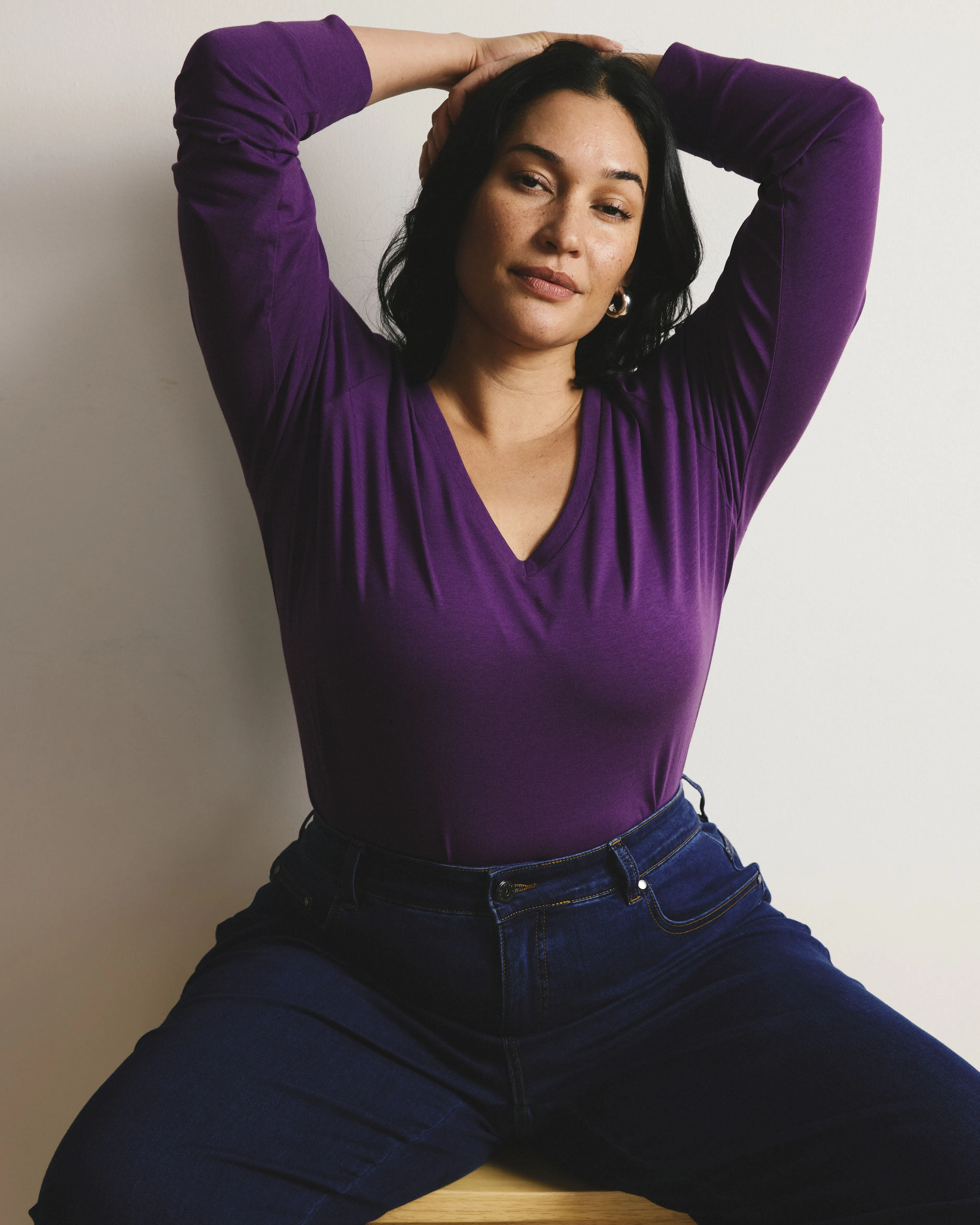 Long Sleeve V Rex - Grape sold by Universal Standard product image thumbnail 3