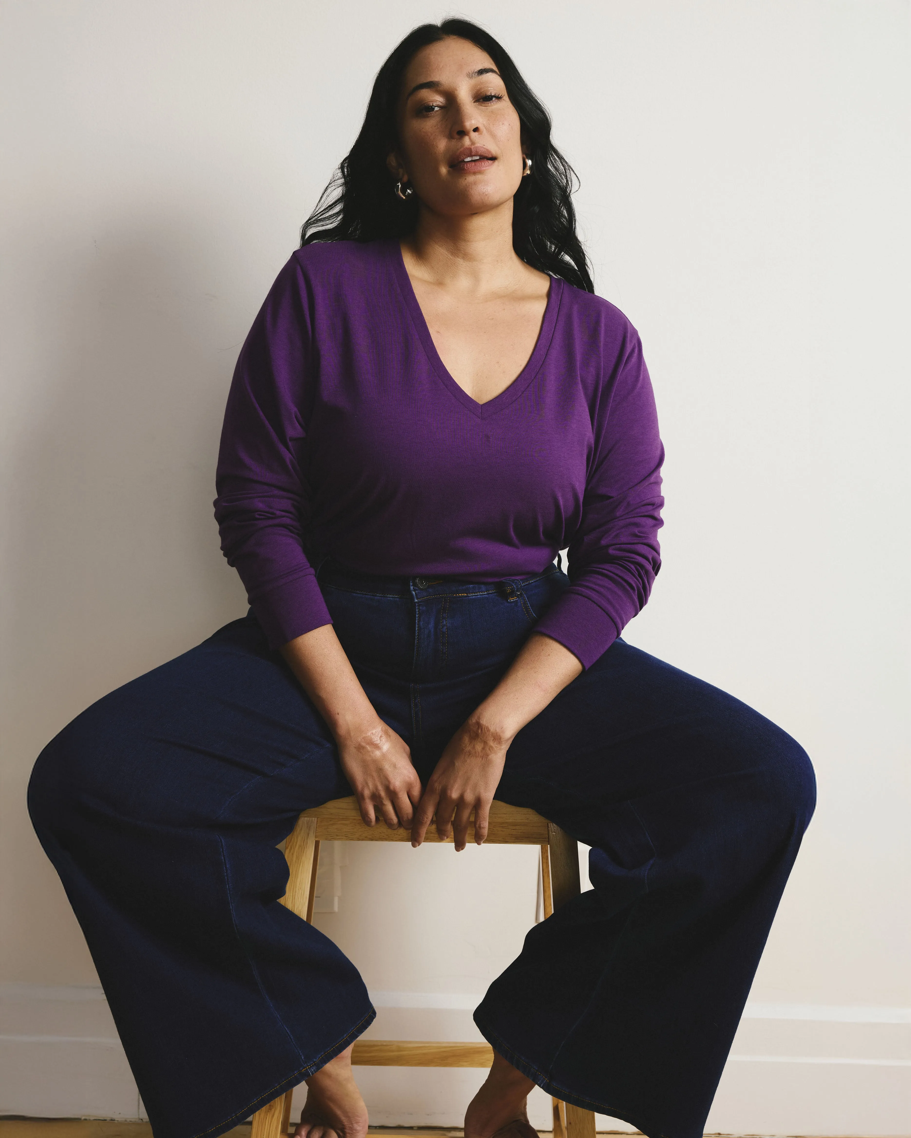 Long Sleeve V Rex - Grape sold by Universal Standard product image thumbnail 4