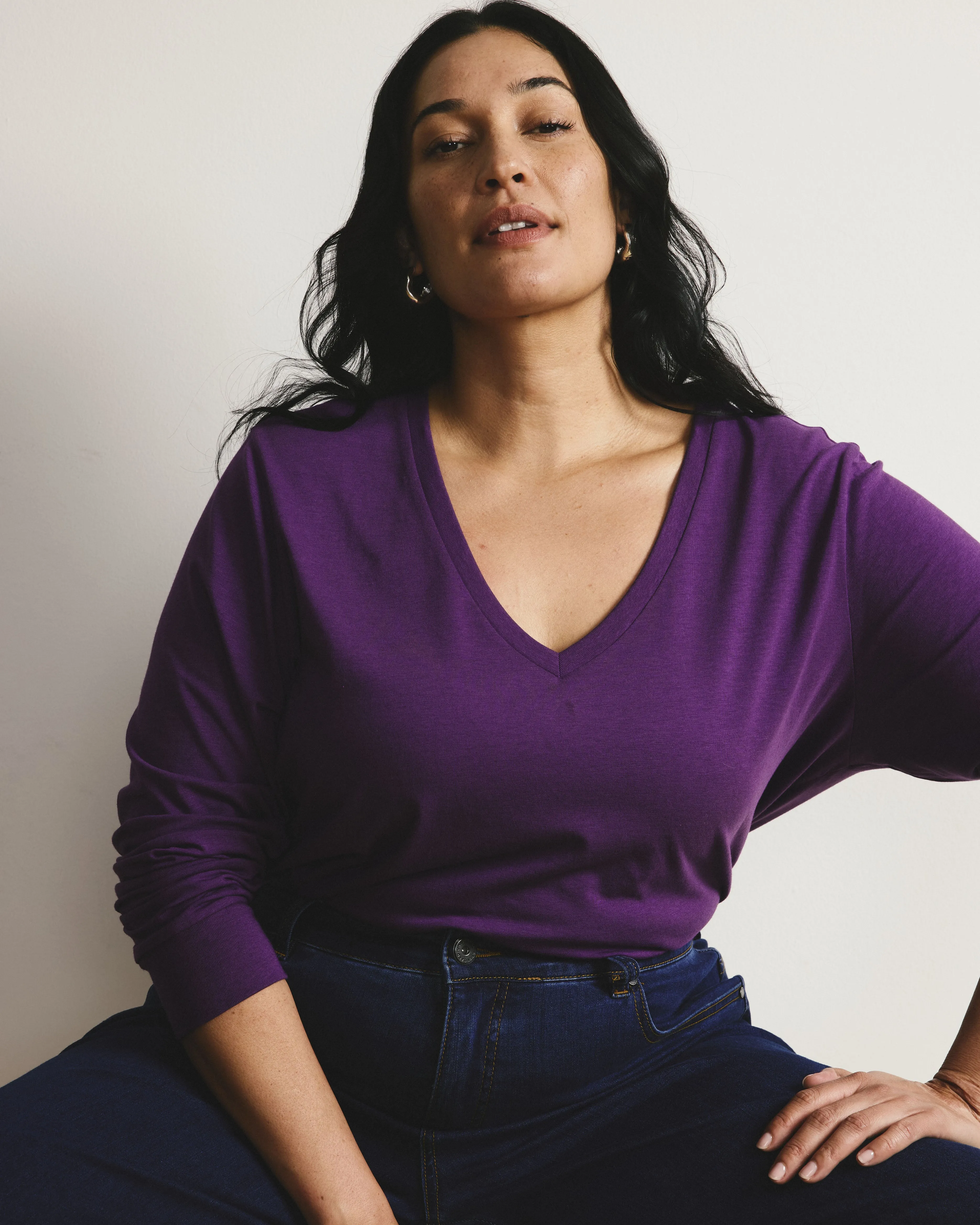 Long Sleeve V Rex - Grape sold by Universal Standard product image thumbnail 2