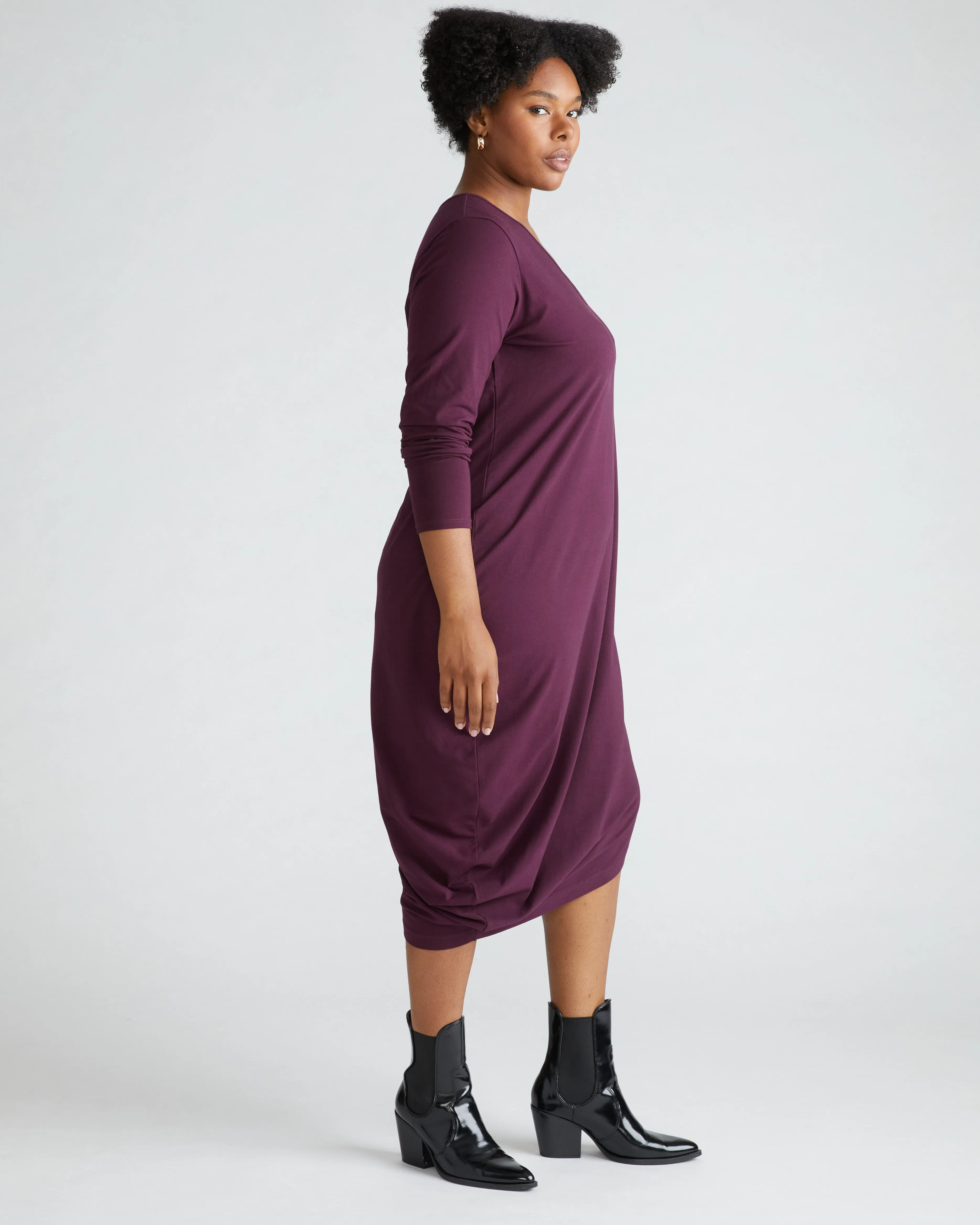 Iconic Long Sleeve V-Neck Geneva Dress - Acai sold by Universal Standard product image thumbnail 4