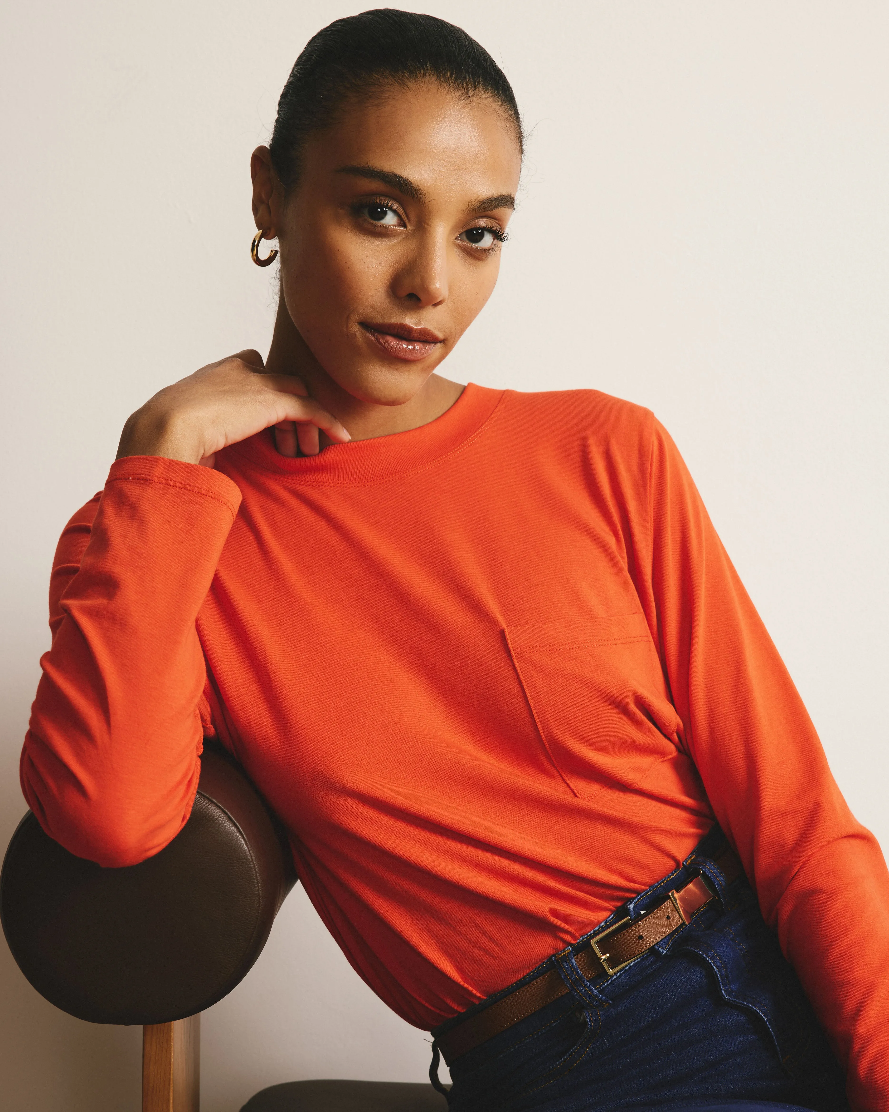 Long Sleeve Garcon Tee - Poppy sold by Universal Standard product image thumbnail 3