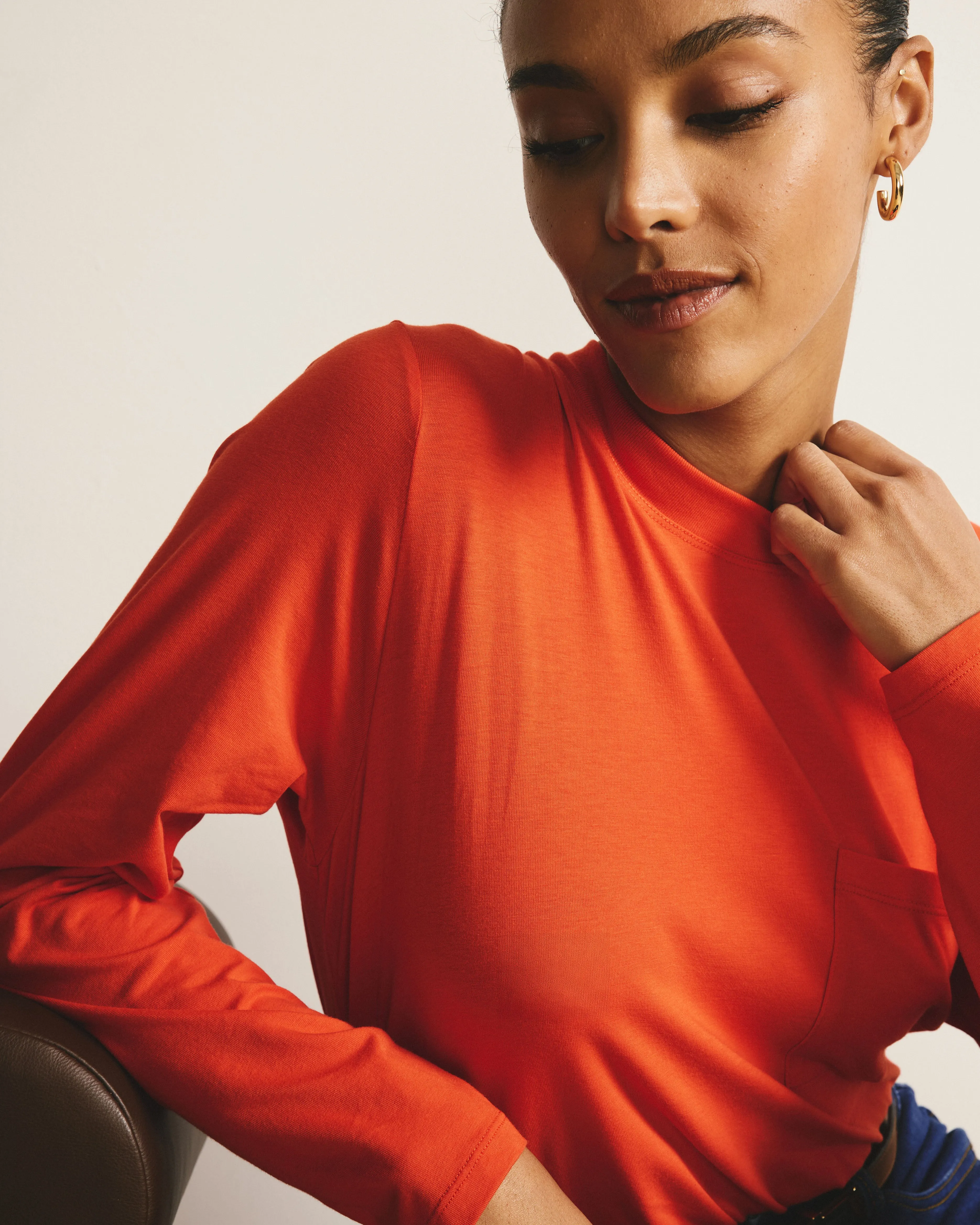 Long Sleeve Garcon Tee - Poppy sold by Universal Standard product image thumbnail 2