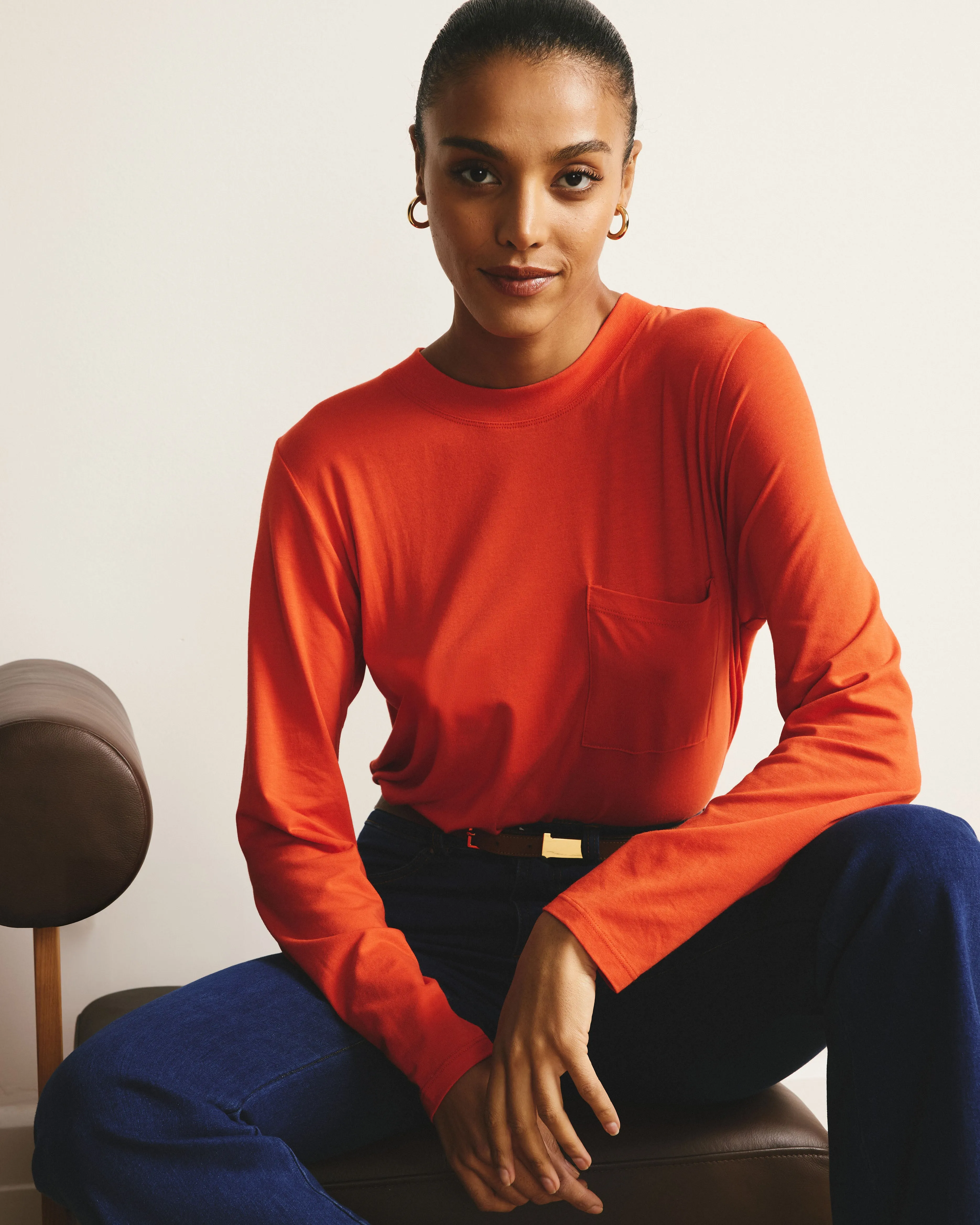 Long Sleeve Garcon Tee - Poppy sold by Universal Standard product image thumbnail 4