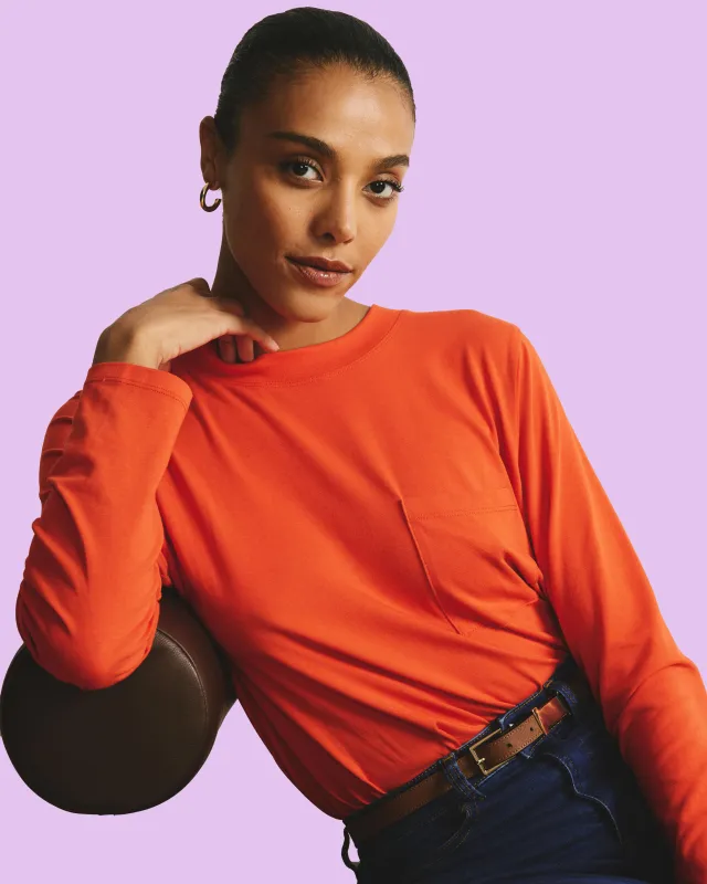 Long Sleeve Garcon Tee - Poppy sold by Universal Standard