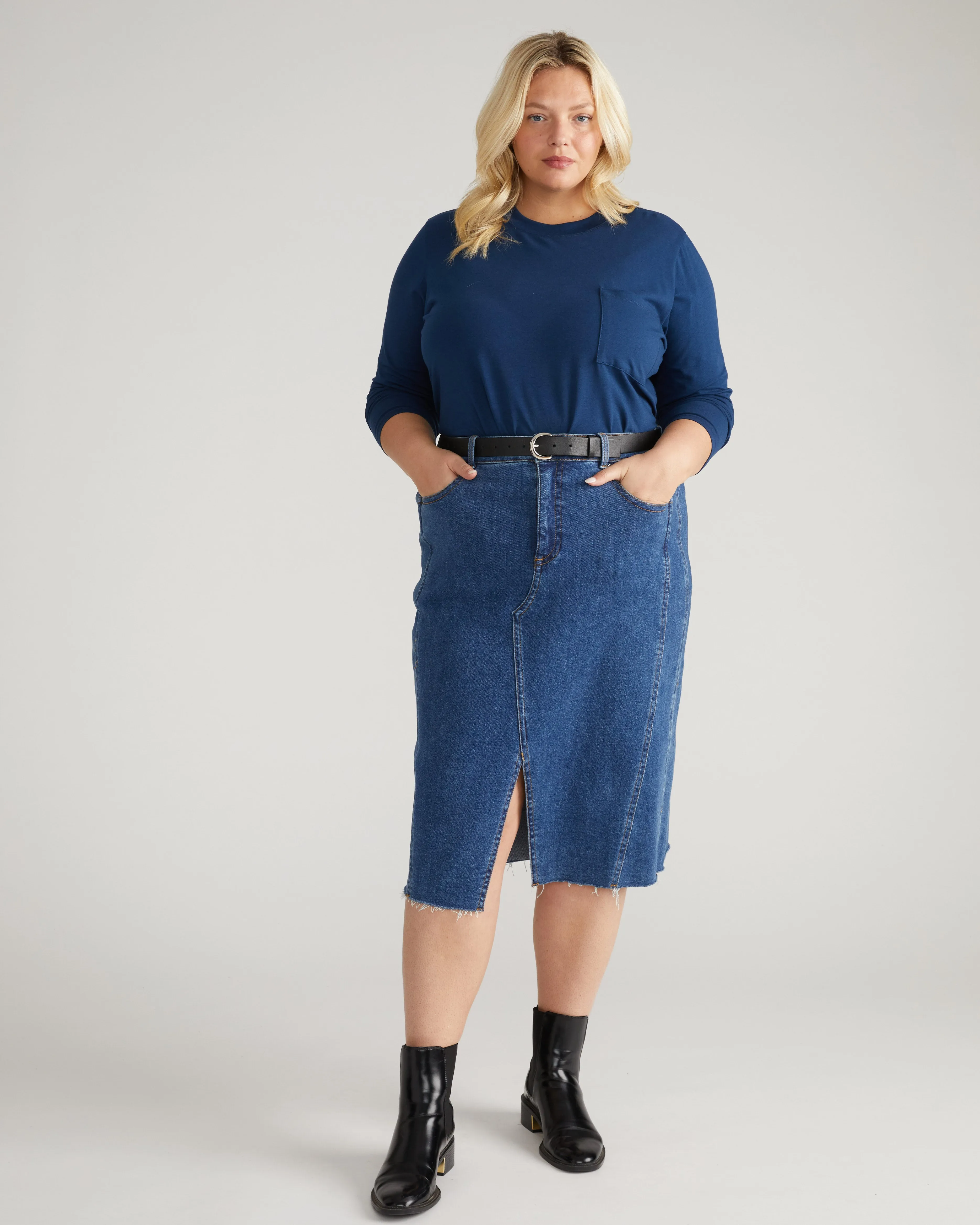 Long Sleeve Garcon Tee - Pageant Blue sold by Universal Standard product image thumbnail 2