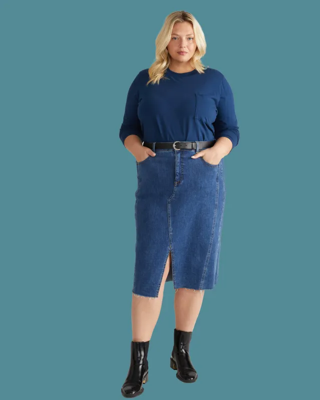 Long Sleeve Garcon Tee - Pageant Blue made by Universal Standard