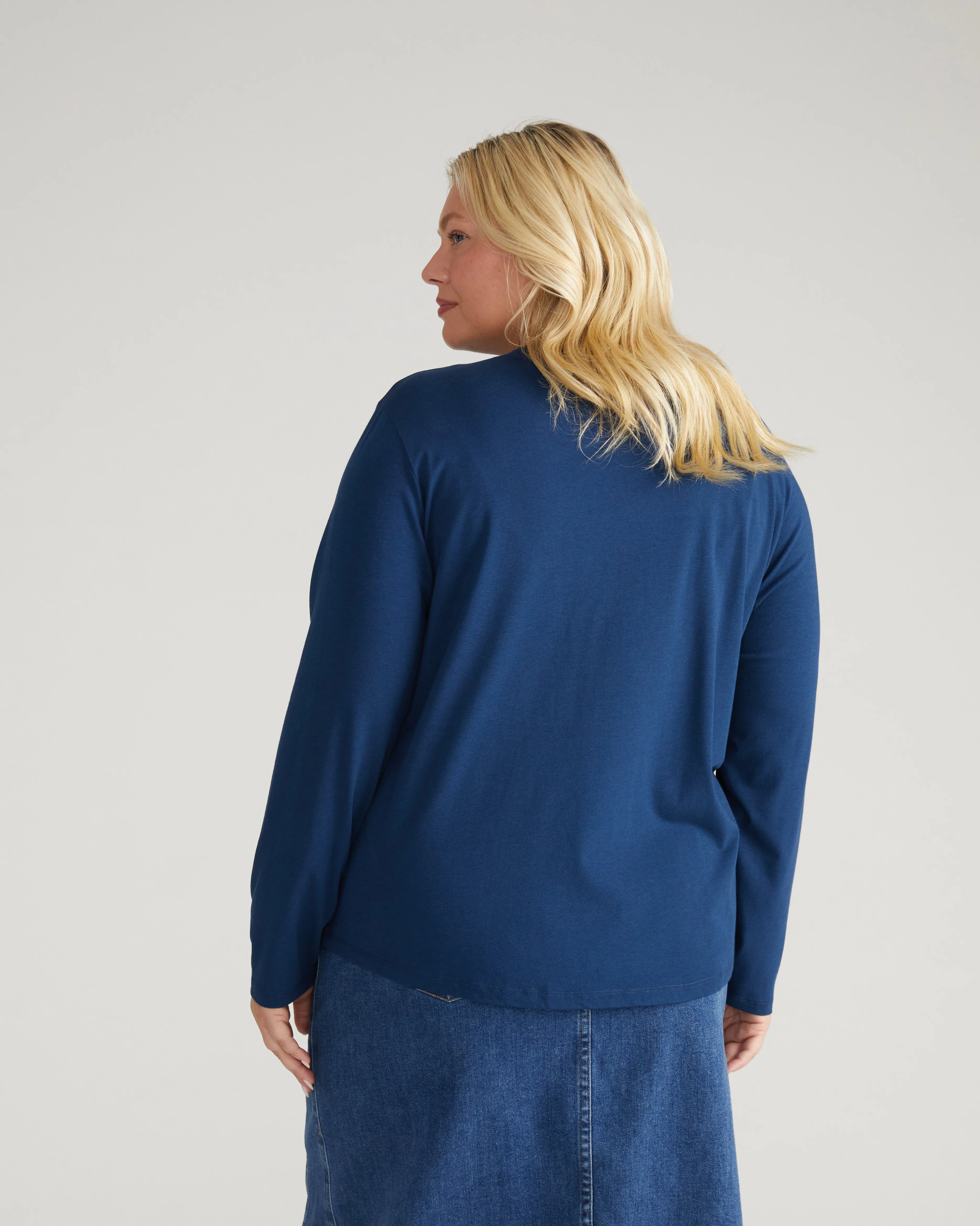 Long Sleeve Garcon Tee - Pageant Blue sold by Universal Standard product image thumbnail 4