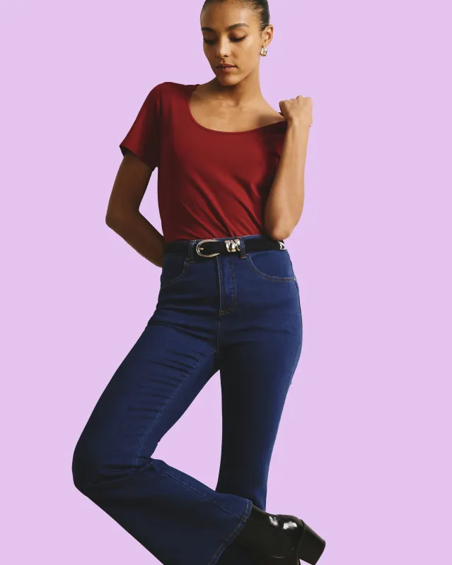 Scoop Neck Tee - Garnet sold by Universal Standard