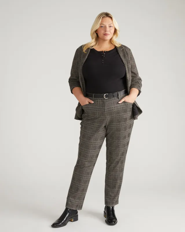 Long Cigarette Ponte Pants - British Plaid sold by Universal Standard