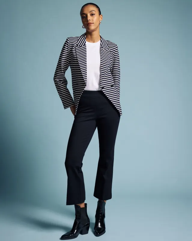 Bianca Double Breasted Ponte Blazer - St. James Stripe sold by Universal Standard