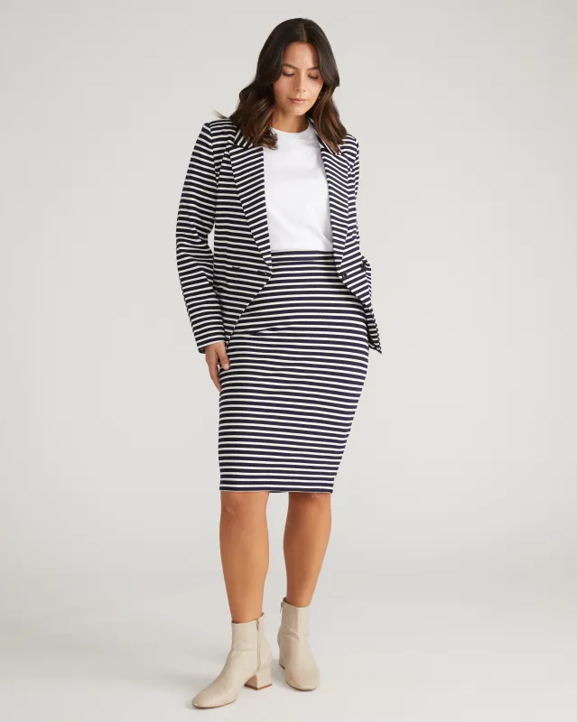 Danube Ponte Skirt - St. James Stripe sold by Universal Standard