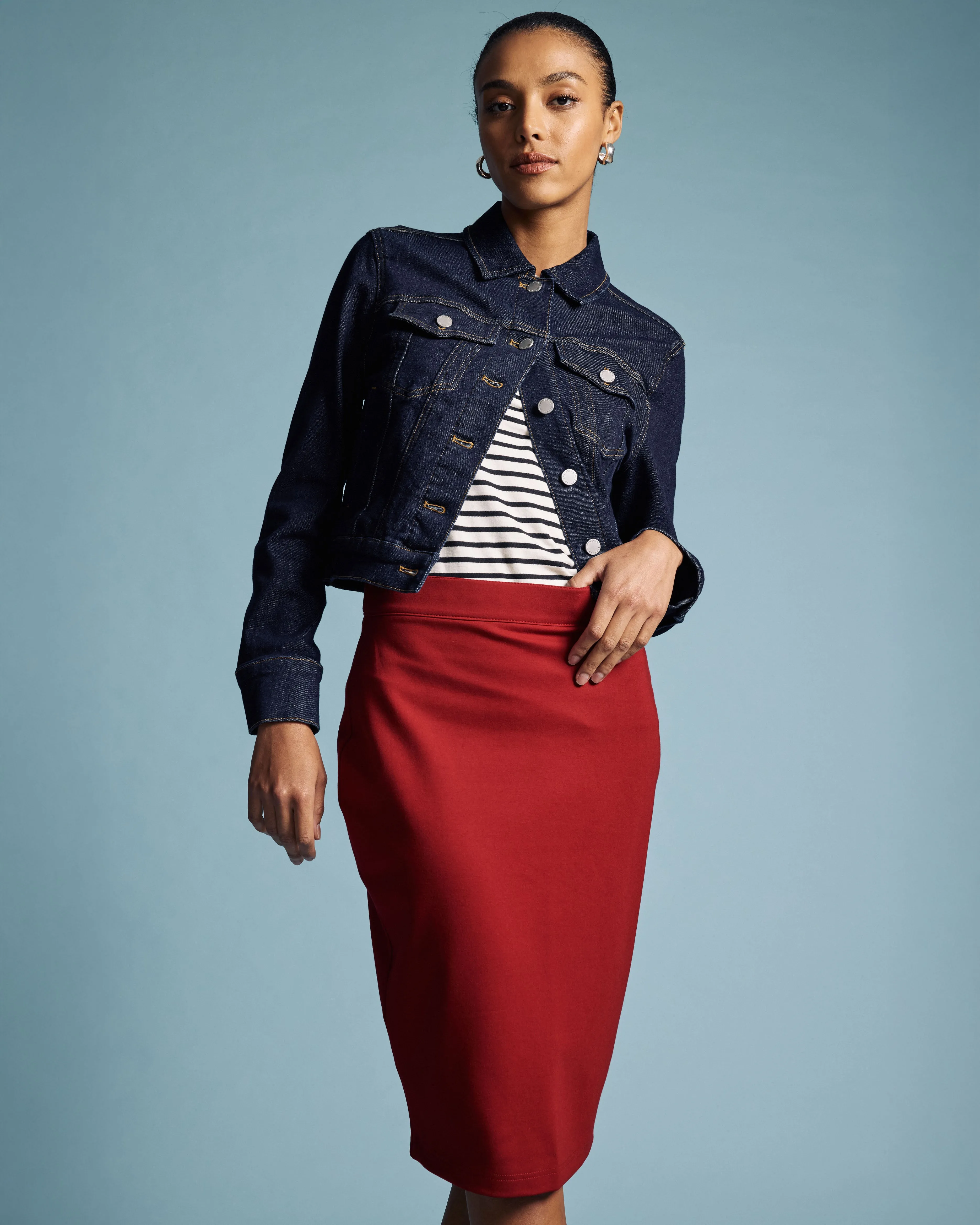 Danube Ponte Skirt - Garnet sold by Universal Standard