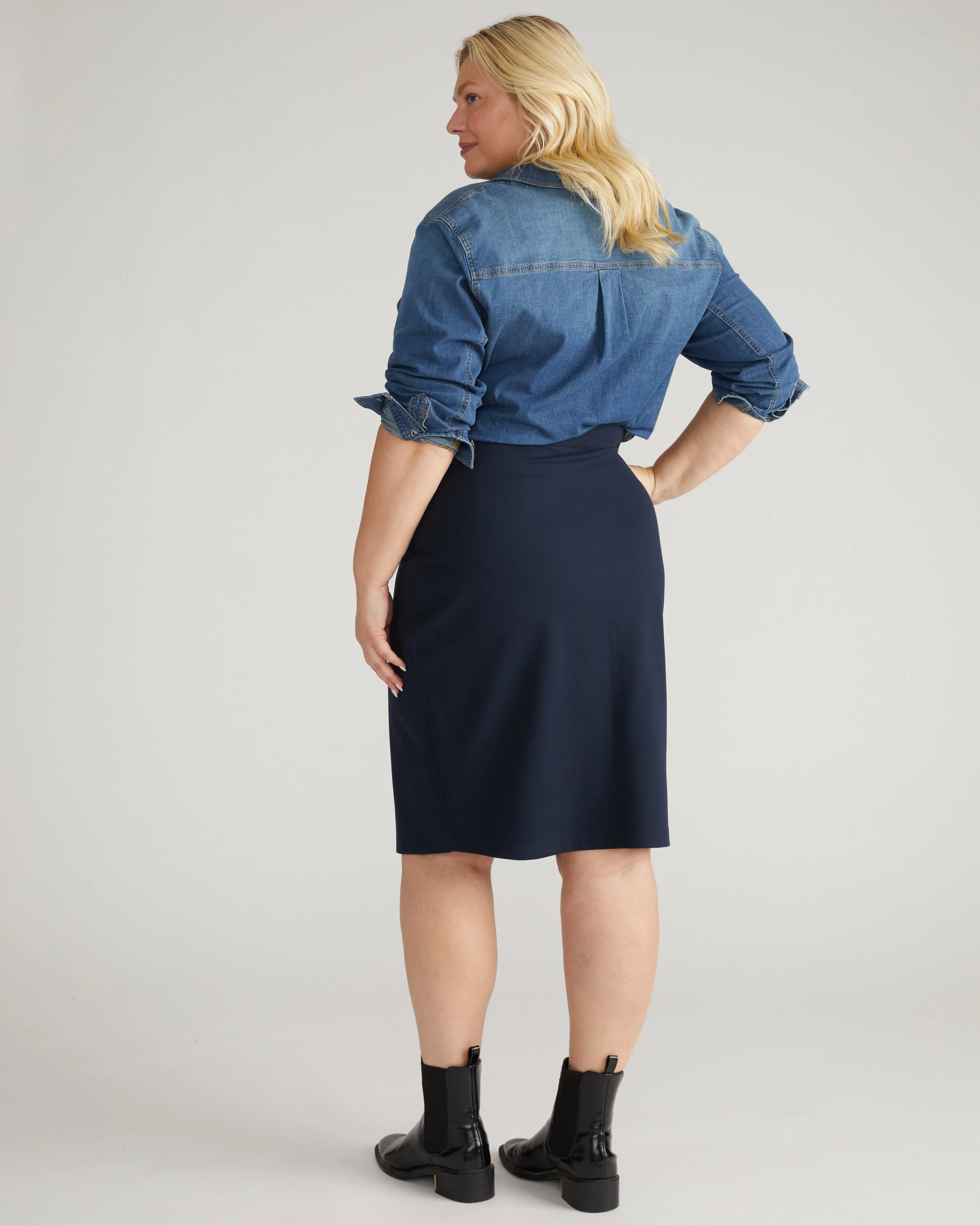 Danube Ponte Skirt - Navy sold by Universal Standard product image thumbnail 3