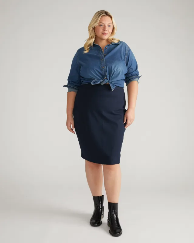 Danube Ponte Skirt - Navy sold by Universal Standard