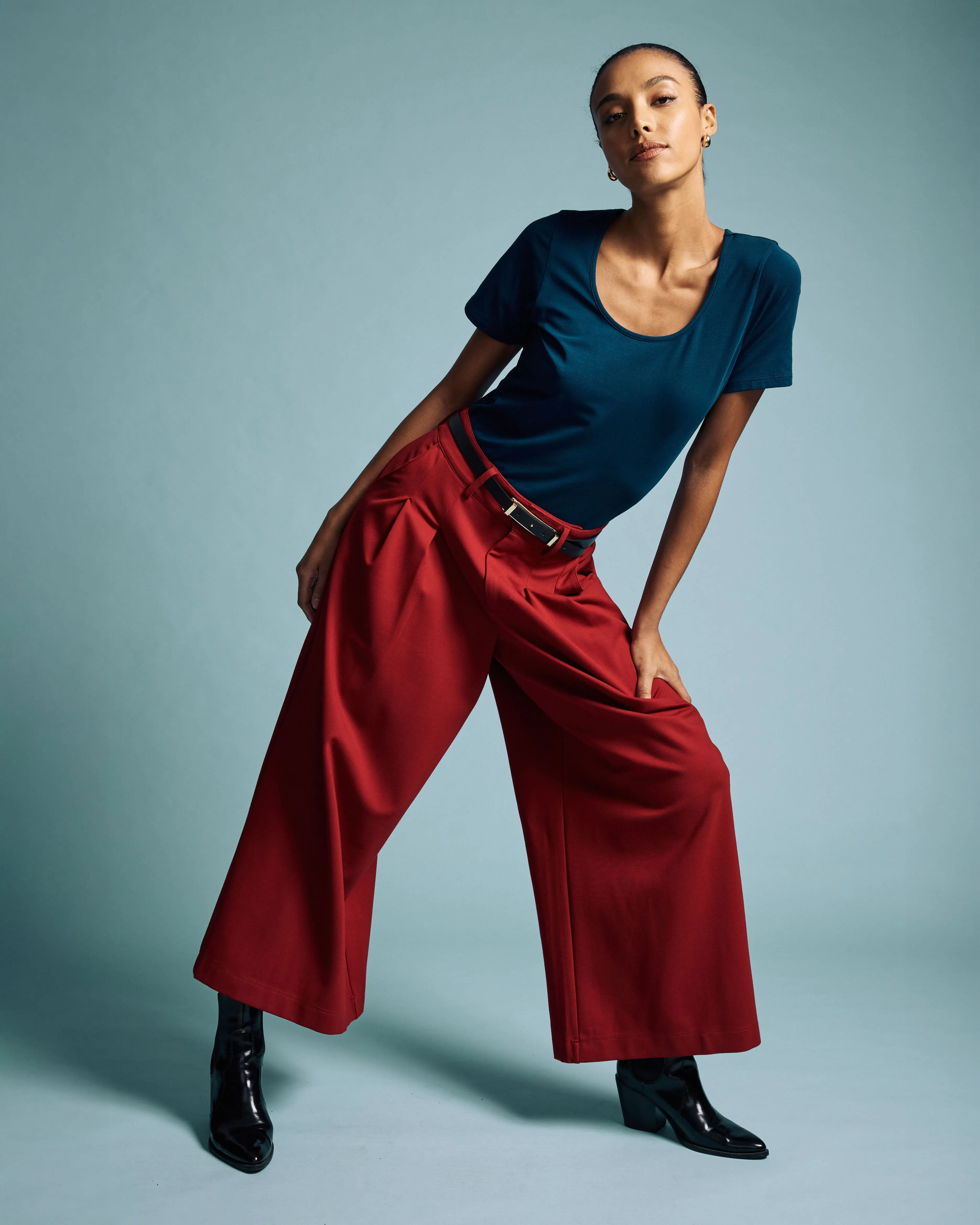 Palais Wide Leg Ponte Pants - Garnet sold by Universal Standard product image thumbnail 3