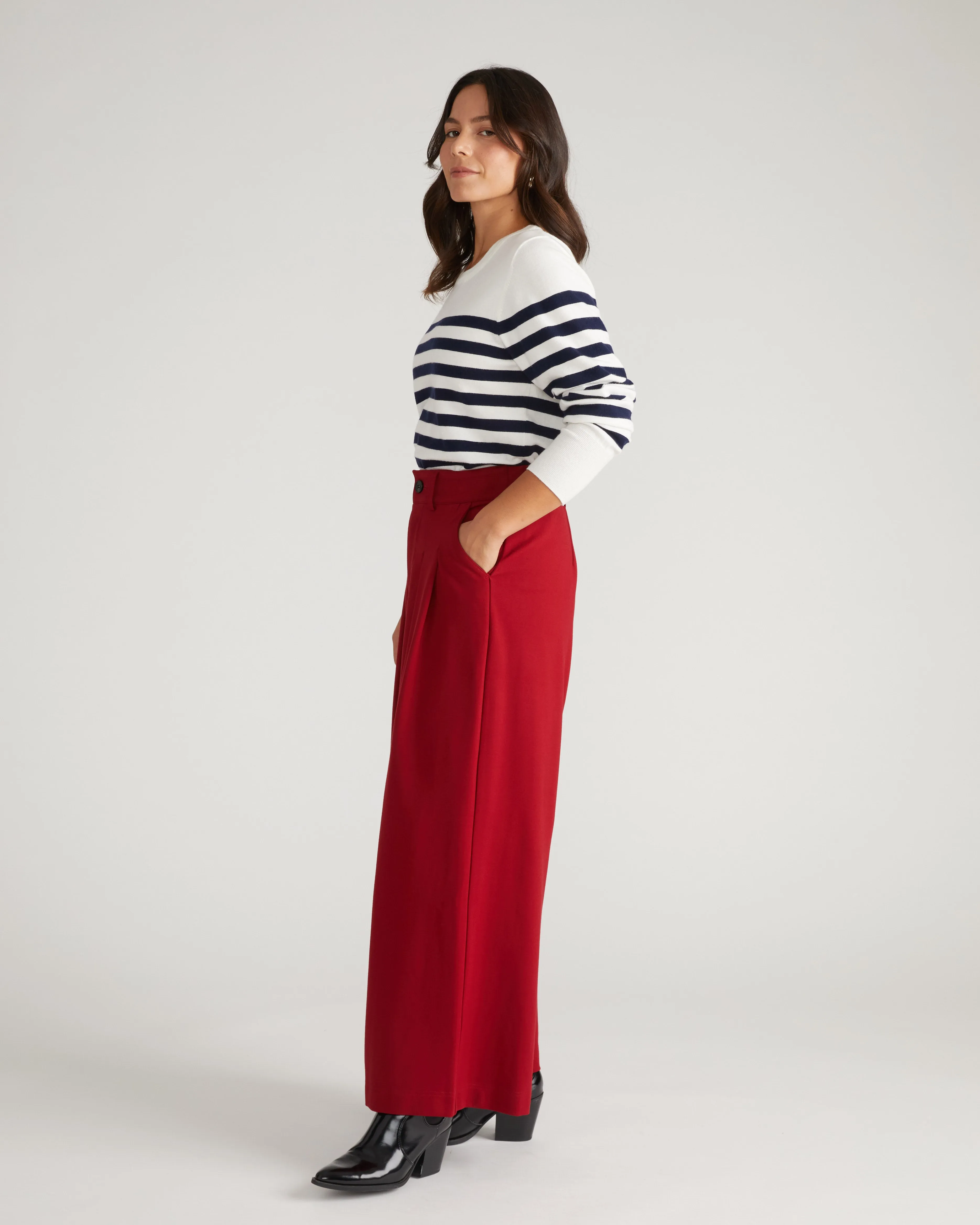 Palais Wide Leg Ponte Pants - Garnet sold by Universal Standard product image thumbnail 5