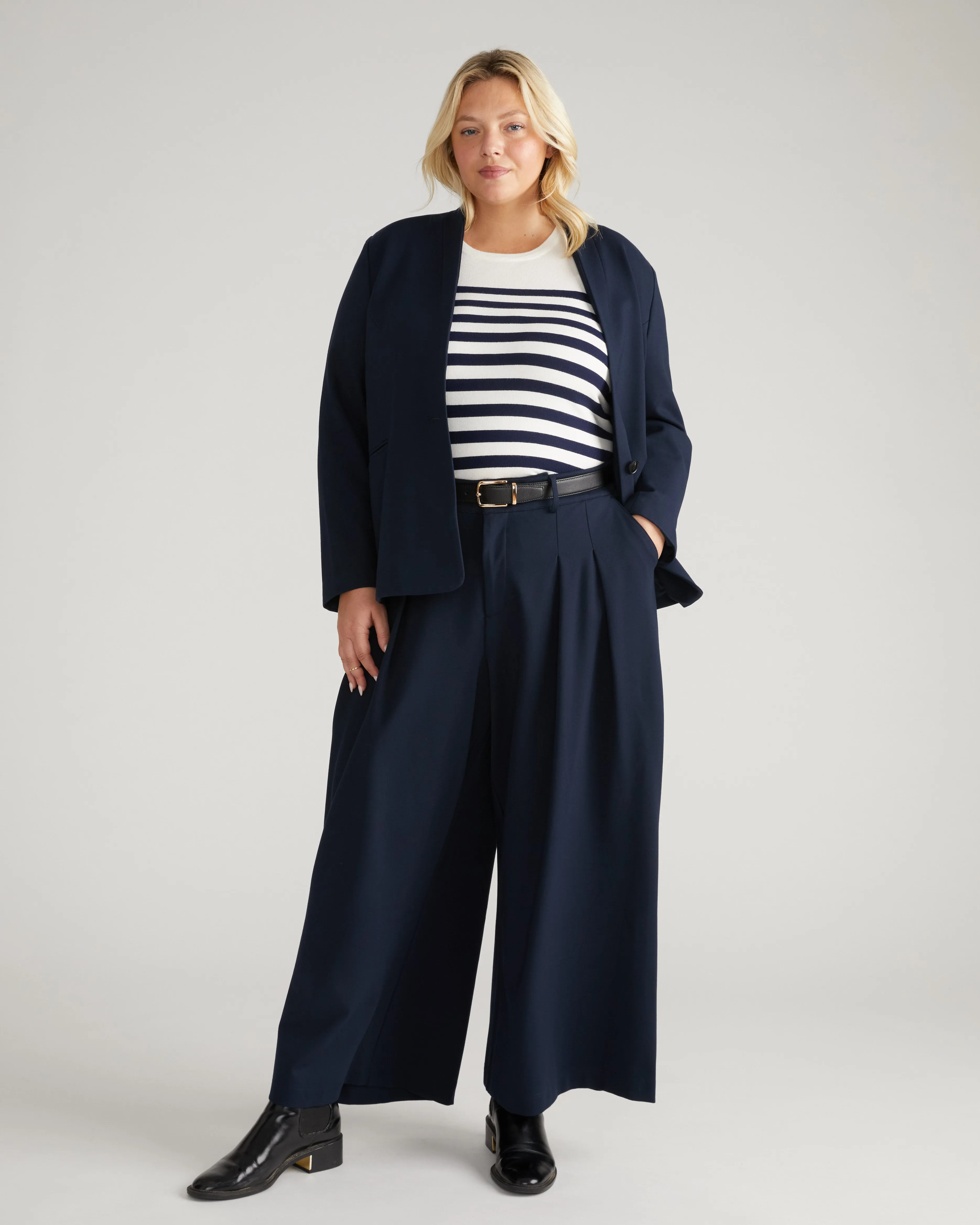 Palais Wide Leg Ponte Pants - Navy sold by Universal Standard product image thumbnail 3