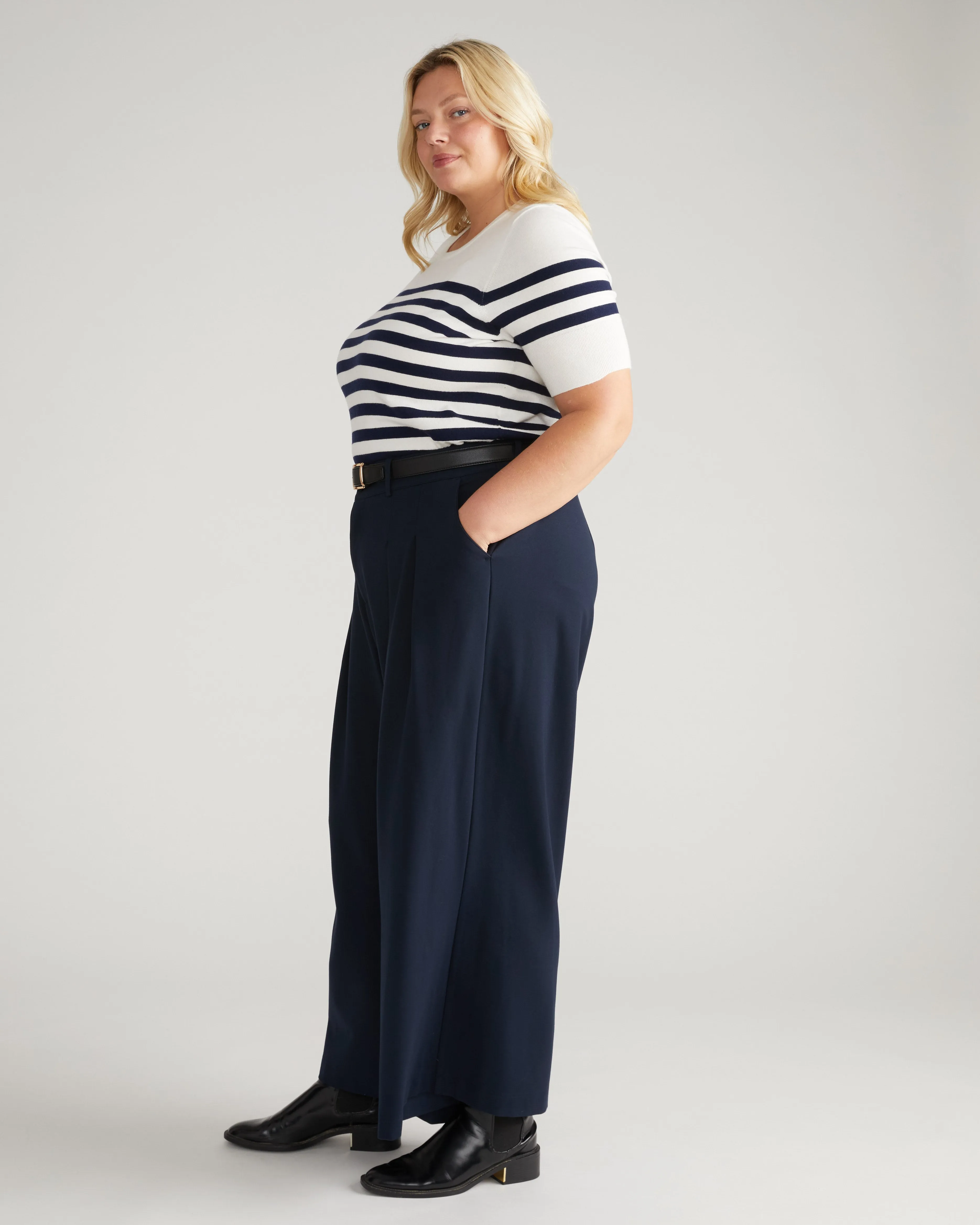 Palais Wide Leg Ponte Pants - Navy sold by Universal Standard product image thumbnail 5